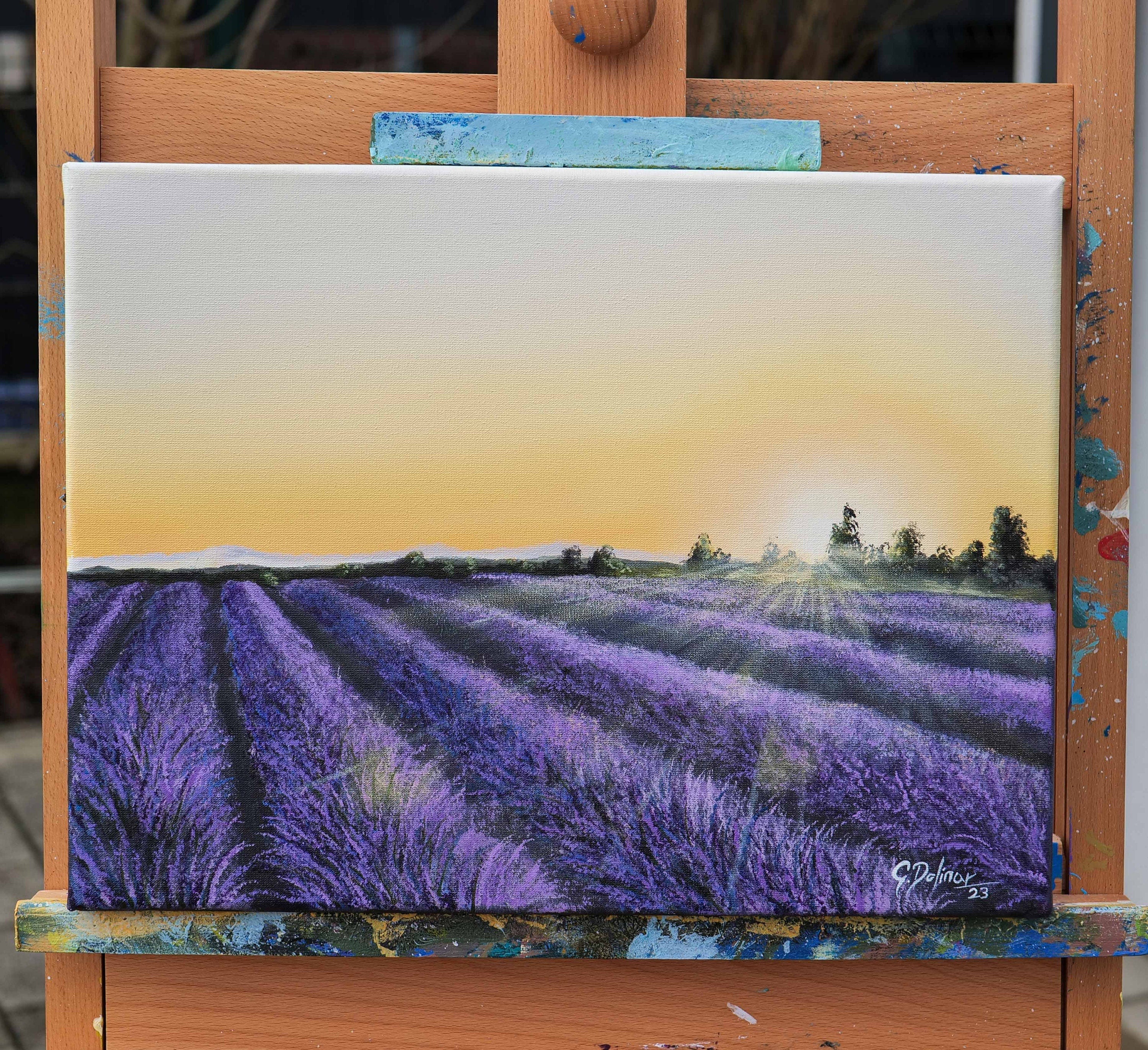 Lavender Field | Original Acrylic Painting – AttractPassion