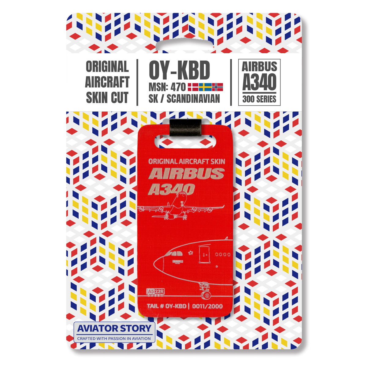 SAS Airbus A340 OY-KBD Aircraft Skin Tag – Aviator Story