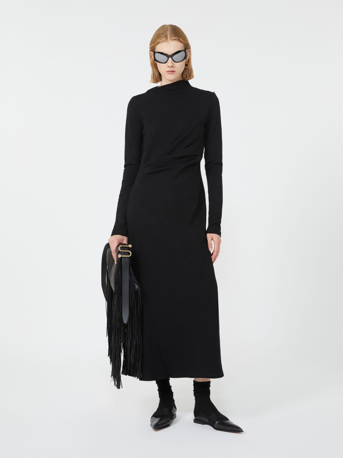 Long jersey dress, black | Max Mara