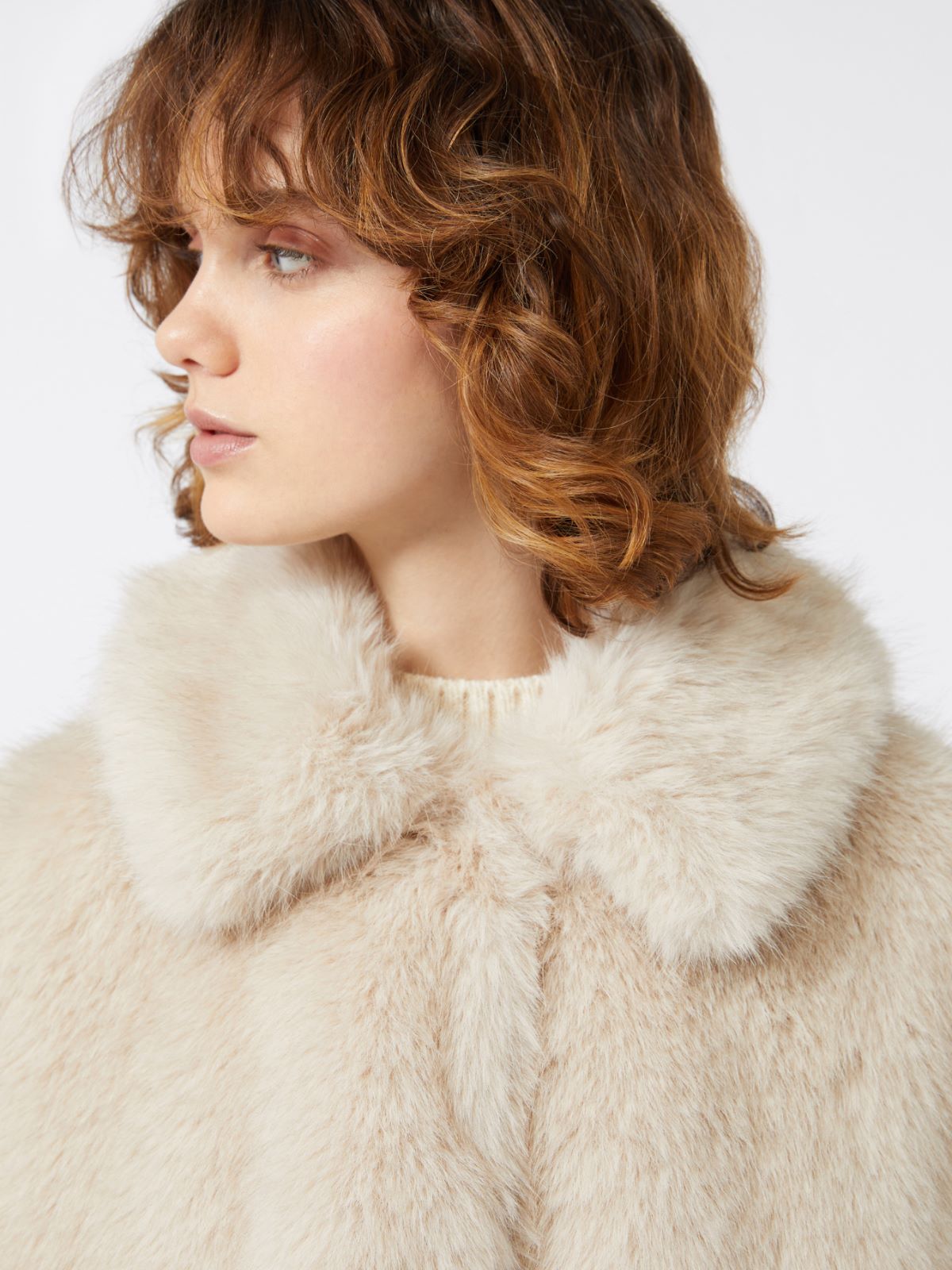 Soft-feel cropped jacket, beige | Weekend Max Mara