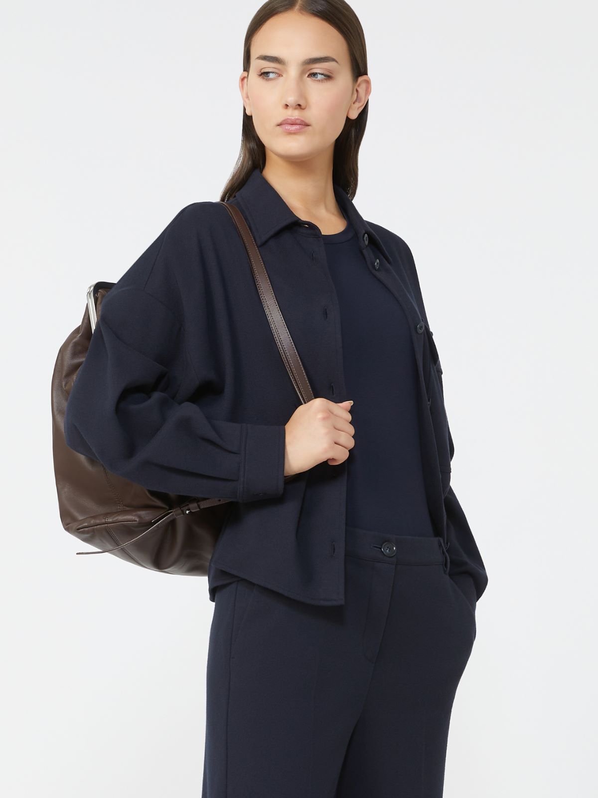 Flannel jersey jacket, navy | Weekend Max Mara
