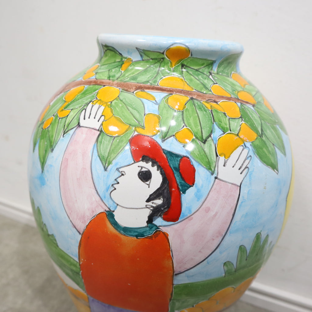 ニーノ・パルッカ（Nino Parrucca）のイタリア製シチリア陶器の花瓶 花