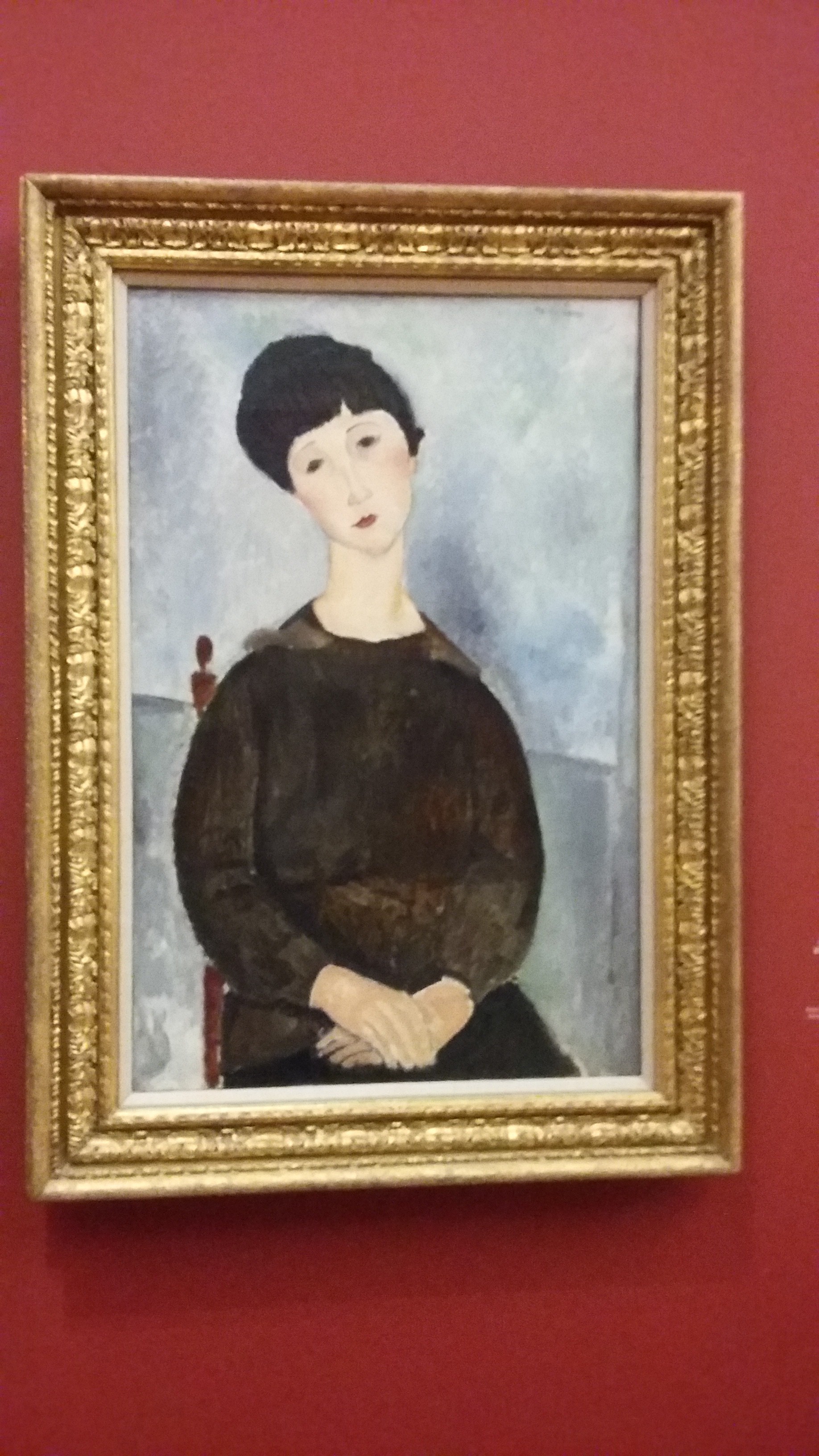 Femme assise à la robe bleue » et « Jeune femme assise » peintes