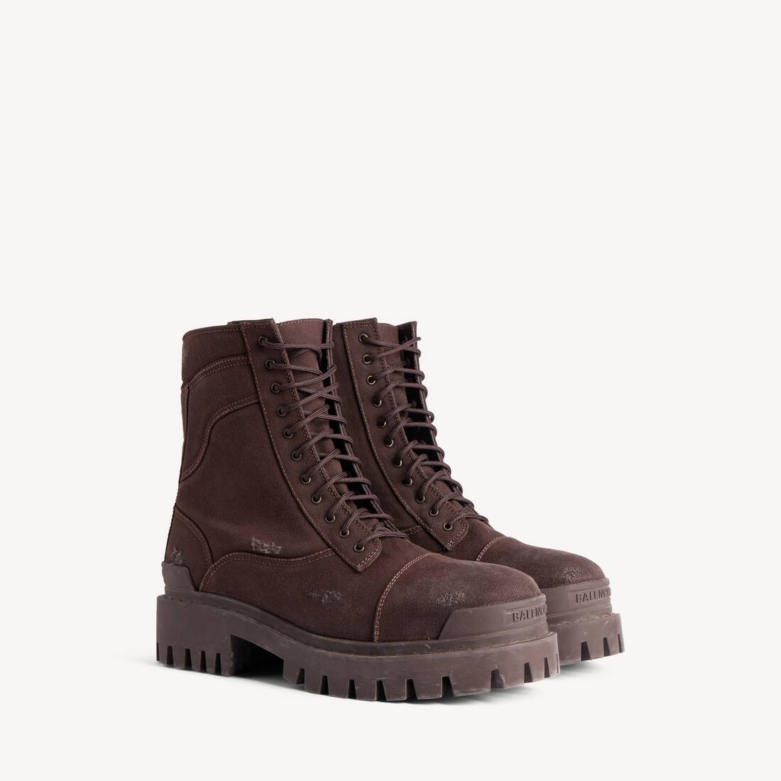 Men's Combat Strike Boot in Dark Brown | Balenciaga US