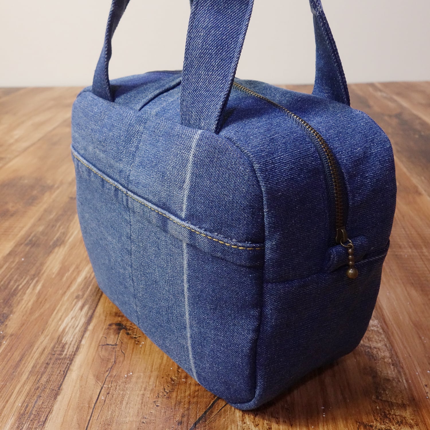 デニムミニボストンバッグ トリコロール リメイクデニム | DENIMCLUB