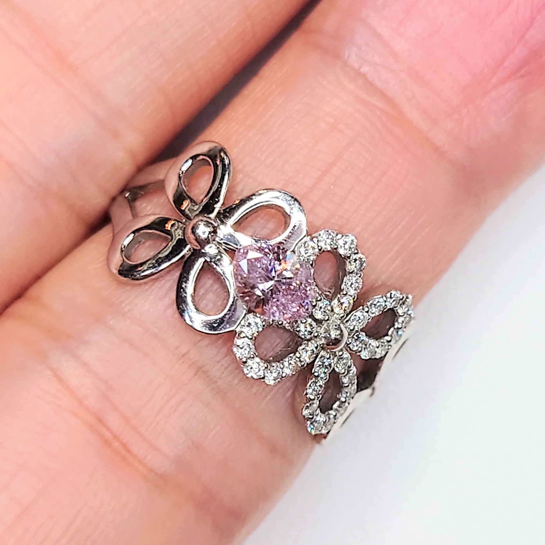 Fancy Purplish Pink 0.292ct I-1 天然ピンクダイヤモンド GIA+CGL鑑定
