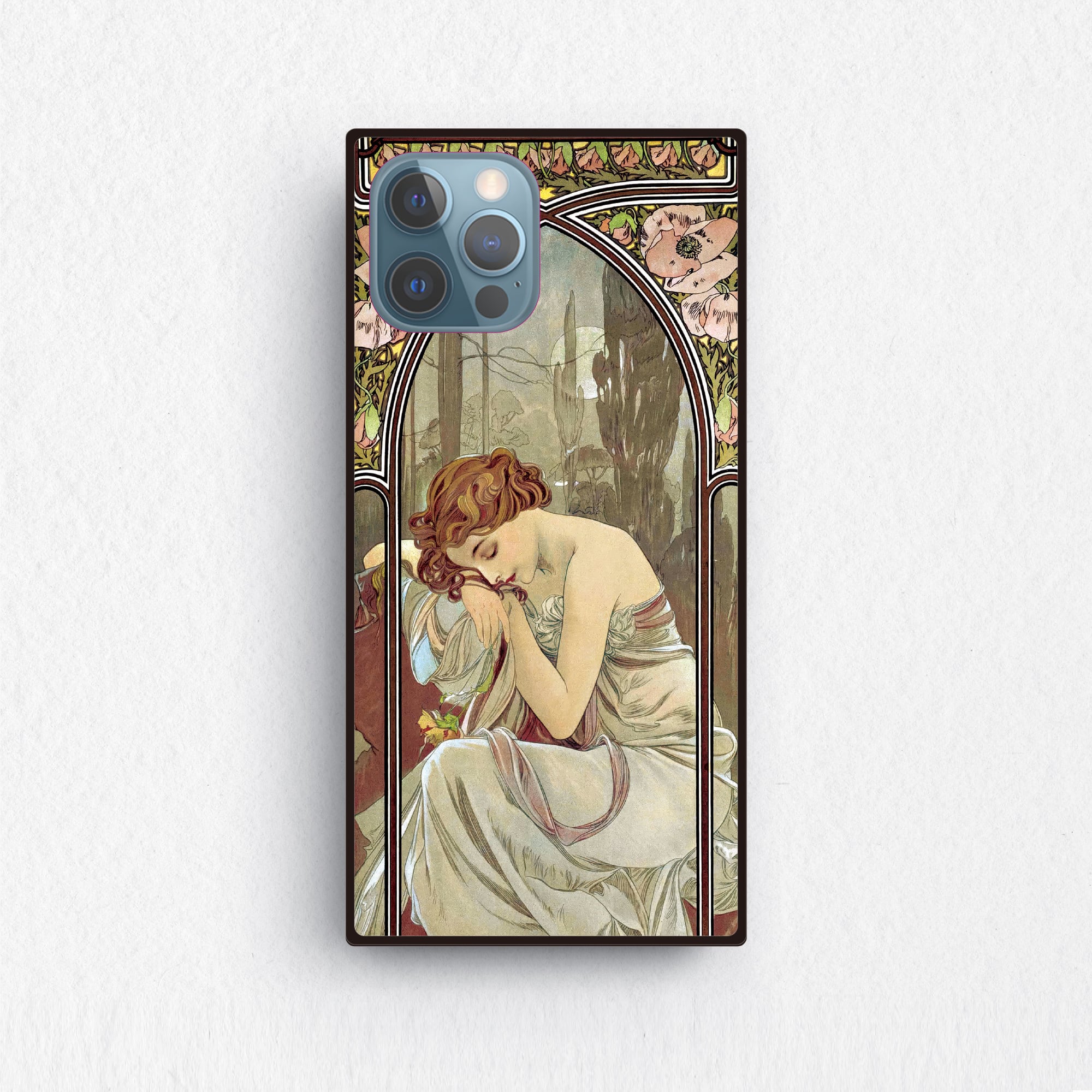 アルフォンス・ミュシャ】～四つの時ー夜の安らぎ～ 絵画スマホケース