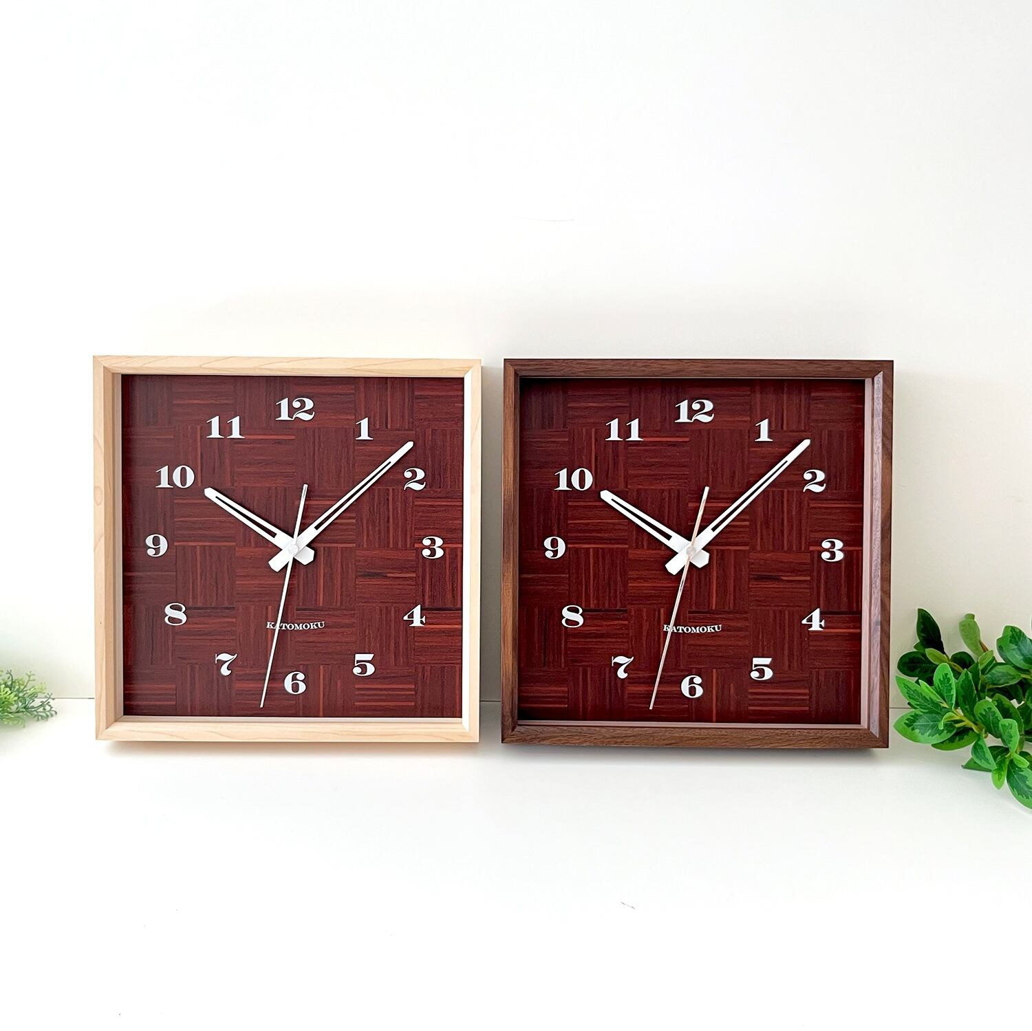 KATOMOKU Square clock 4 ウォールナット km-144WA | 加藤木工株式会社