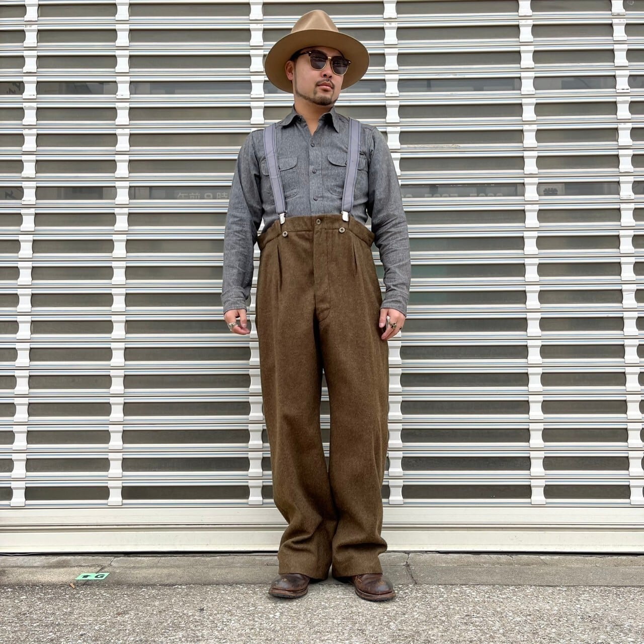 50s フランス軍 実物 M52 フランネル ウールパンツ トラウザーズ 39