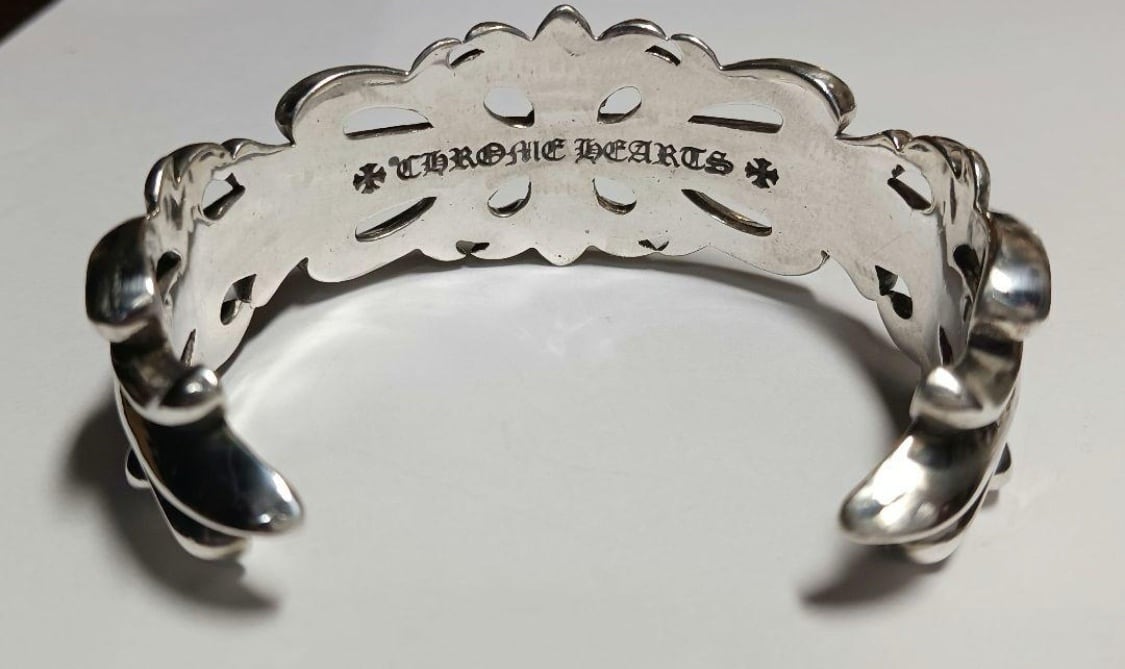 CHROME HEARTS クロムハーツ ダブルフローラルクロス カフ バングル