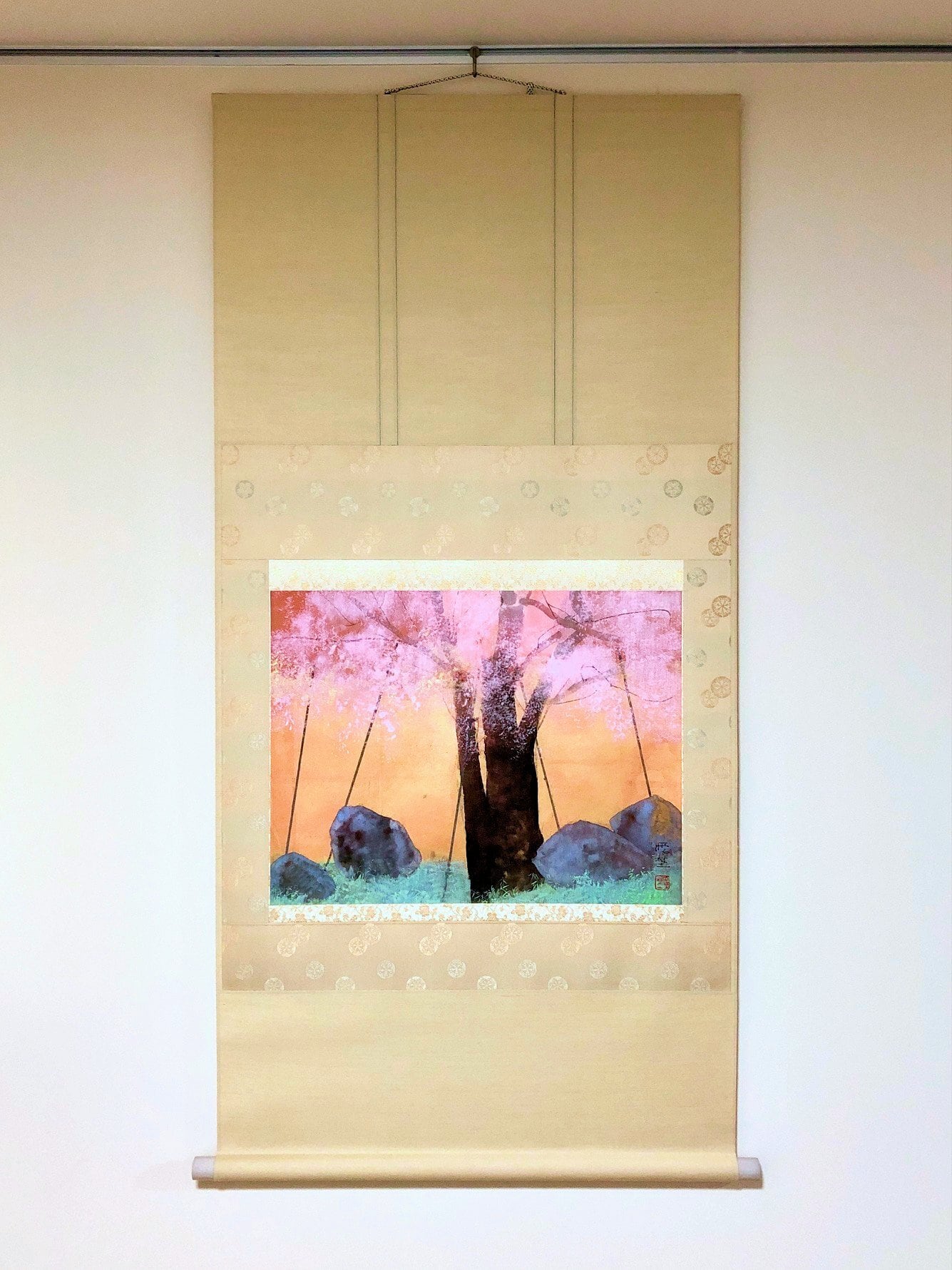 坂元雪埜「桜」掛軸（尺八横） | 吉村唐木店 WEBSHOP