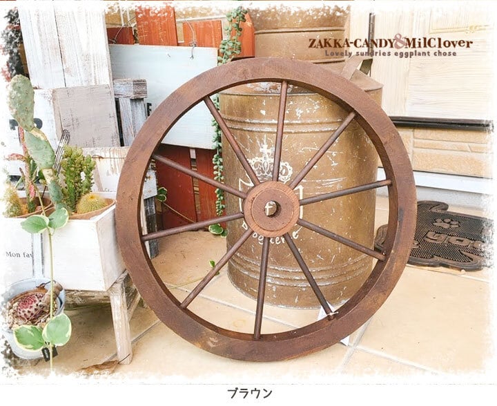 木製車輪 ウッド ホイール ガーデンウィール /ガーデン雑貨 ナチュラル