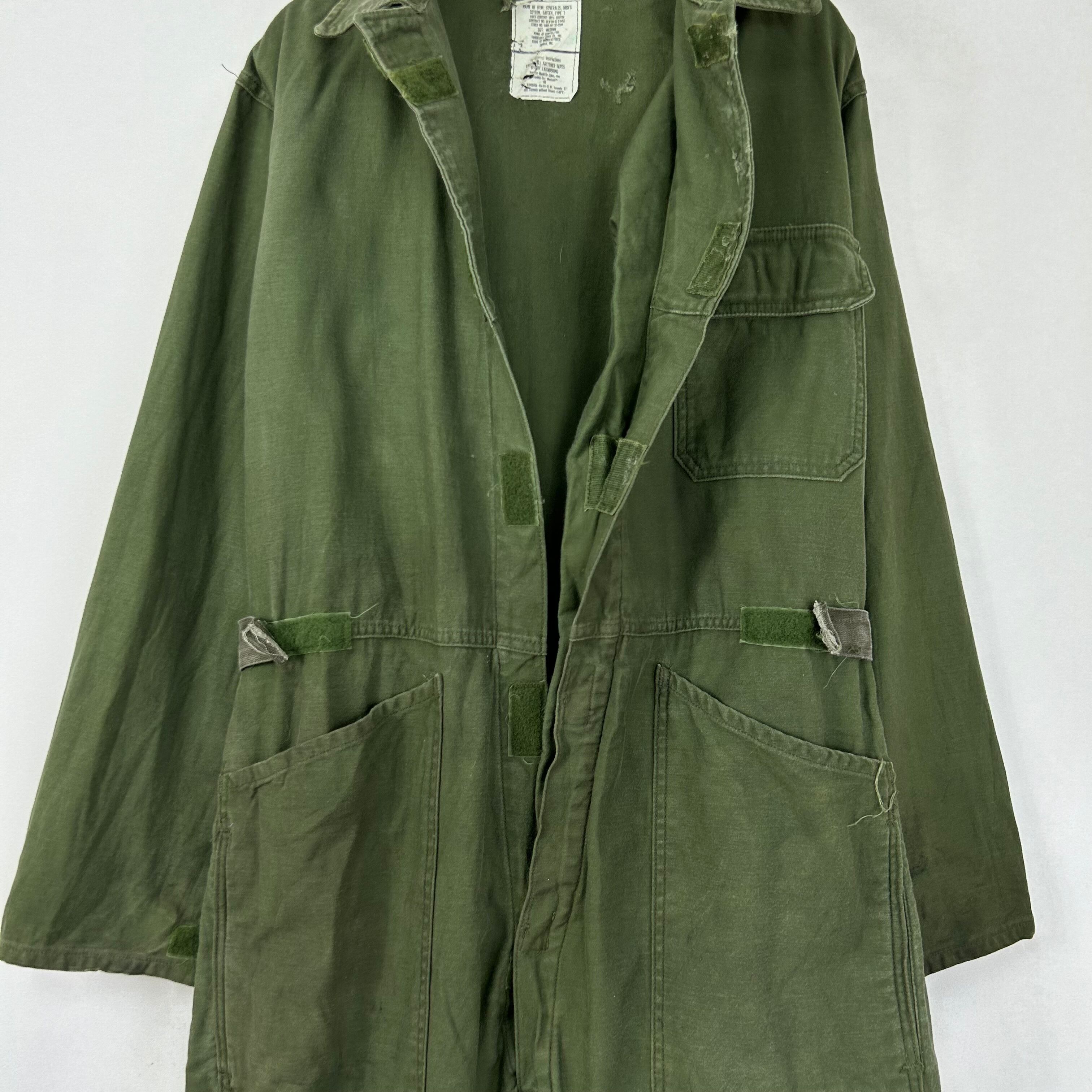 90s 米軍 コットンサテン カバーオール つなぎ | mieux used clothing