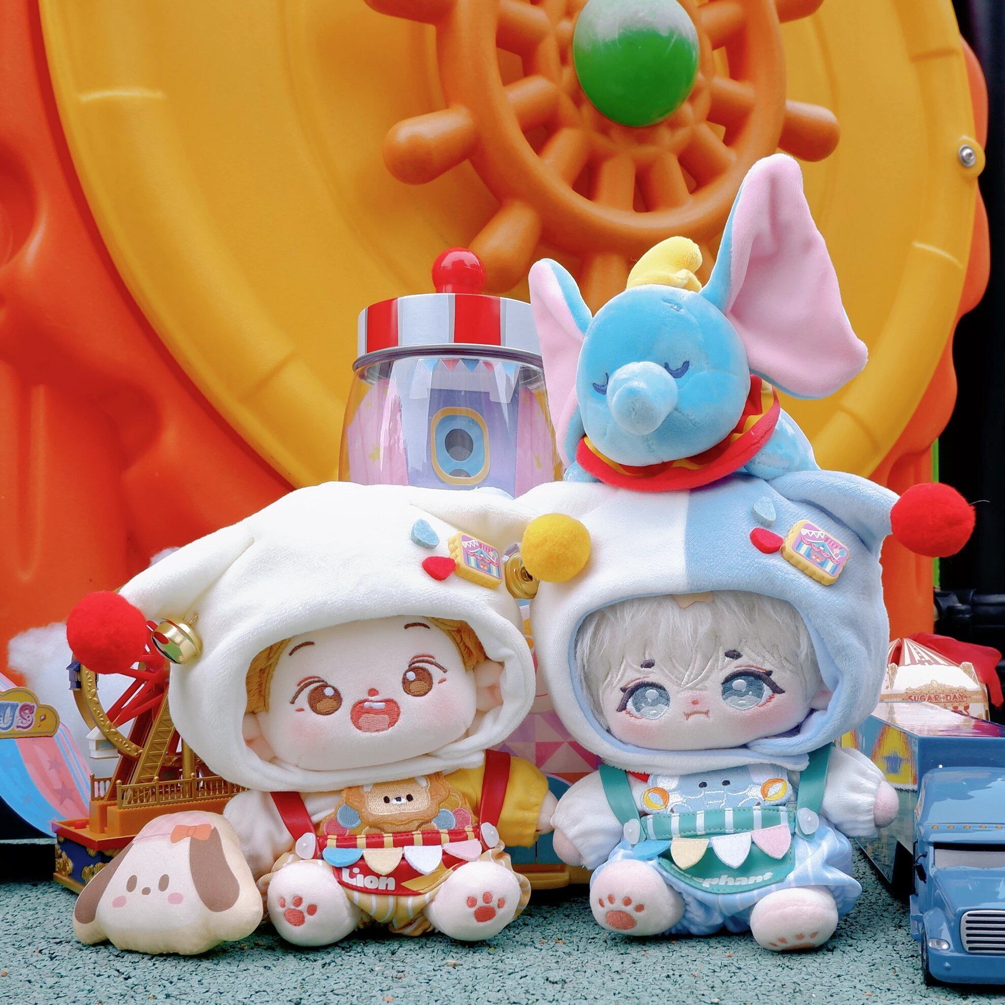 20cmぬいぐるみ用 着せ替え服 ぬい服 コスチューム ピエロ 3点セット 4
