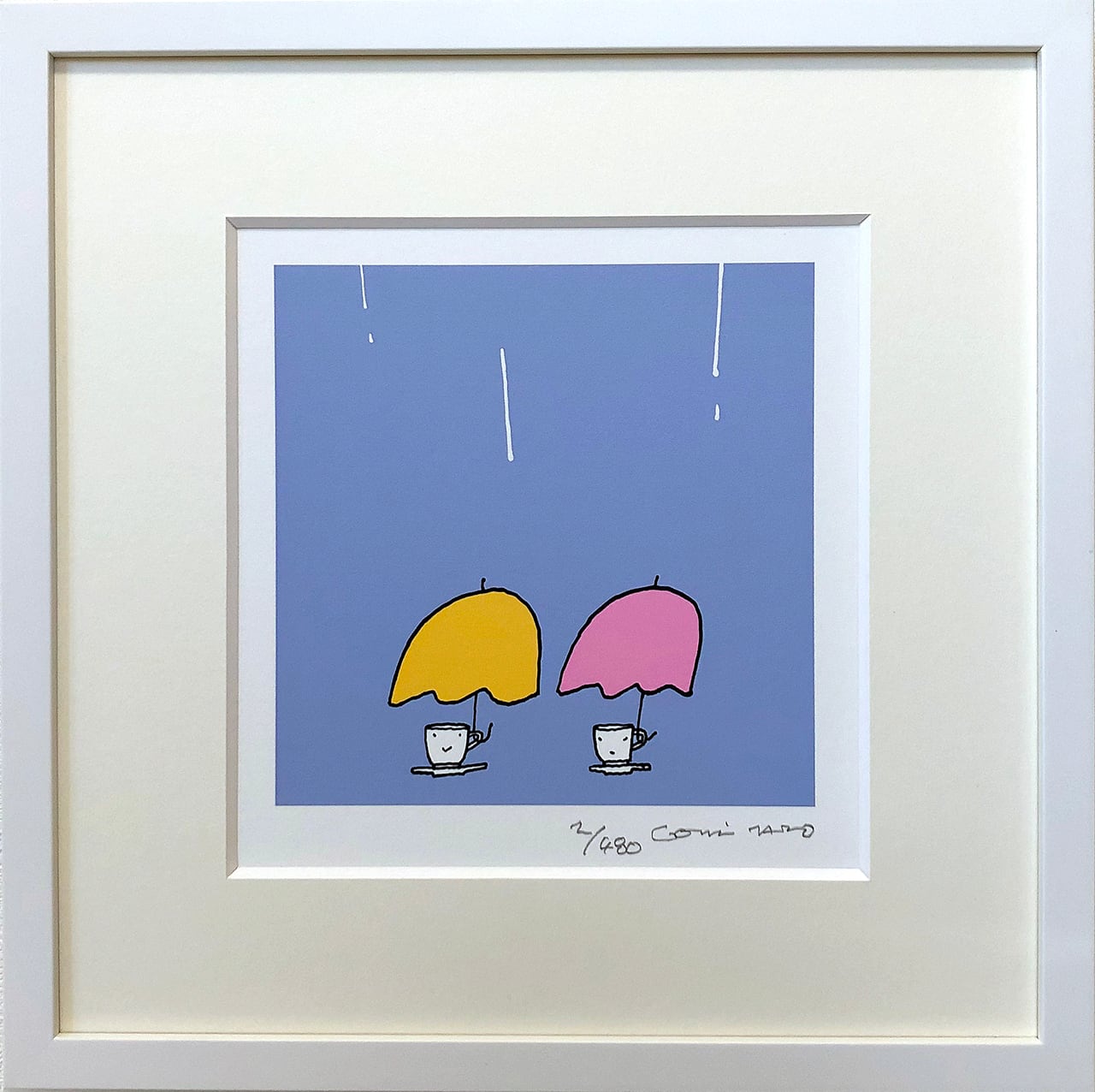 版画 「雨のコーヒーカップ」 ※著者直筆サイン入り | 五味太郎