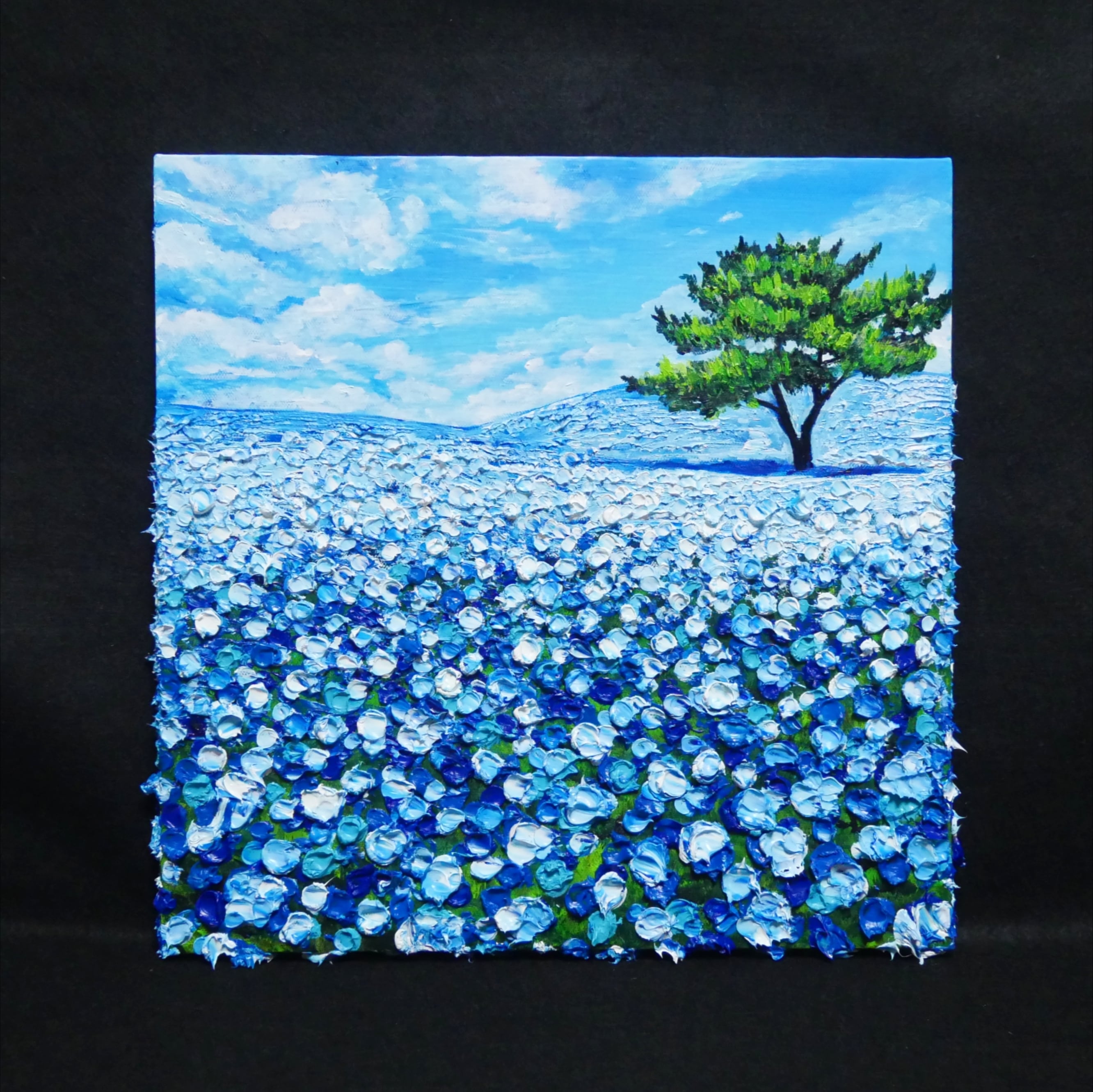 油絵 絵画 アートパネル【ネモフィラの丘】 | HIROSHI1990