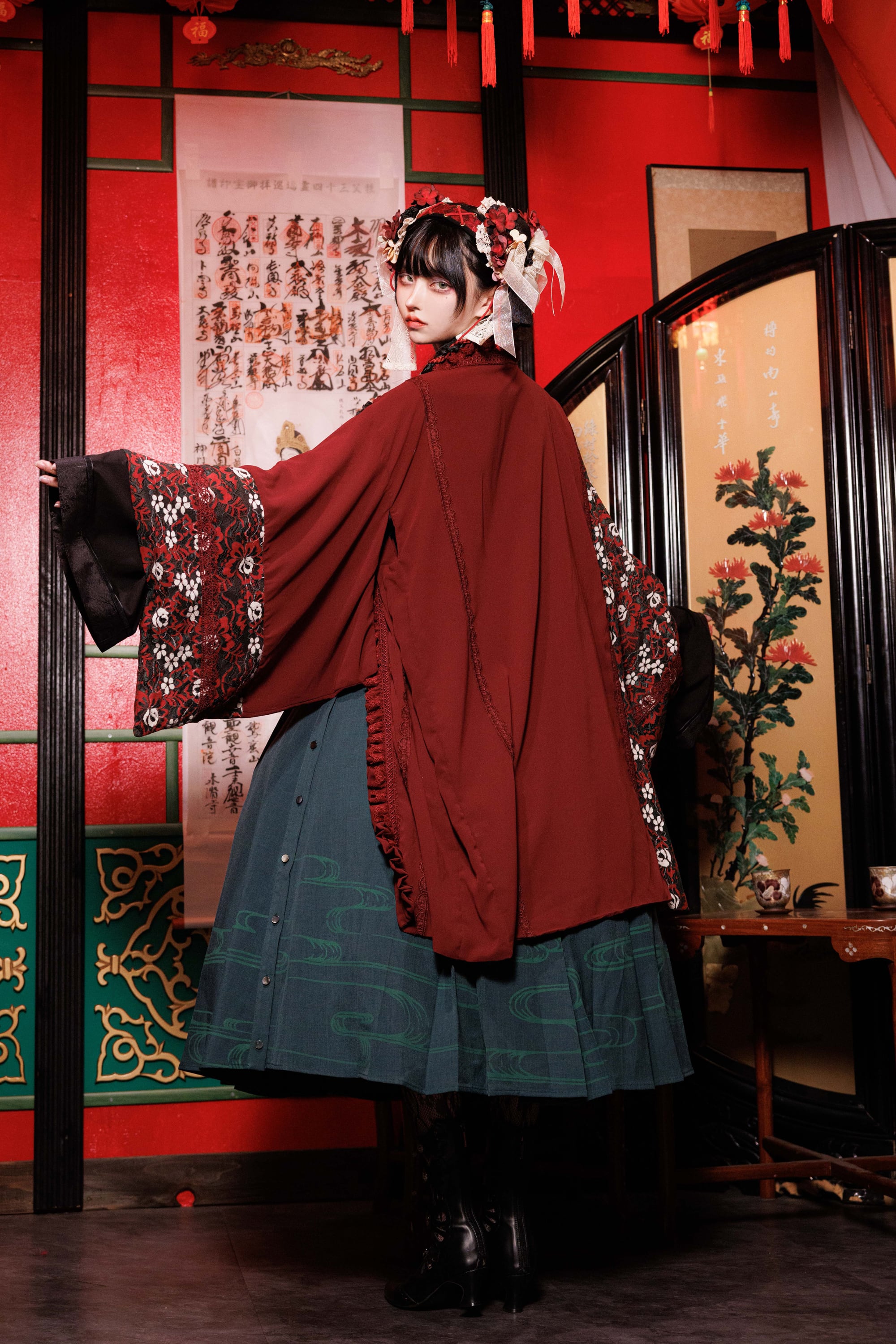 繁花集 和風レース羽織り | HoshibakoWorks