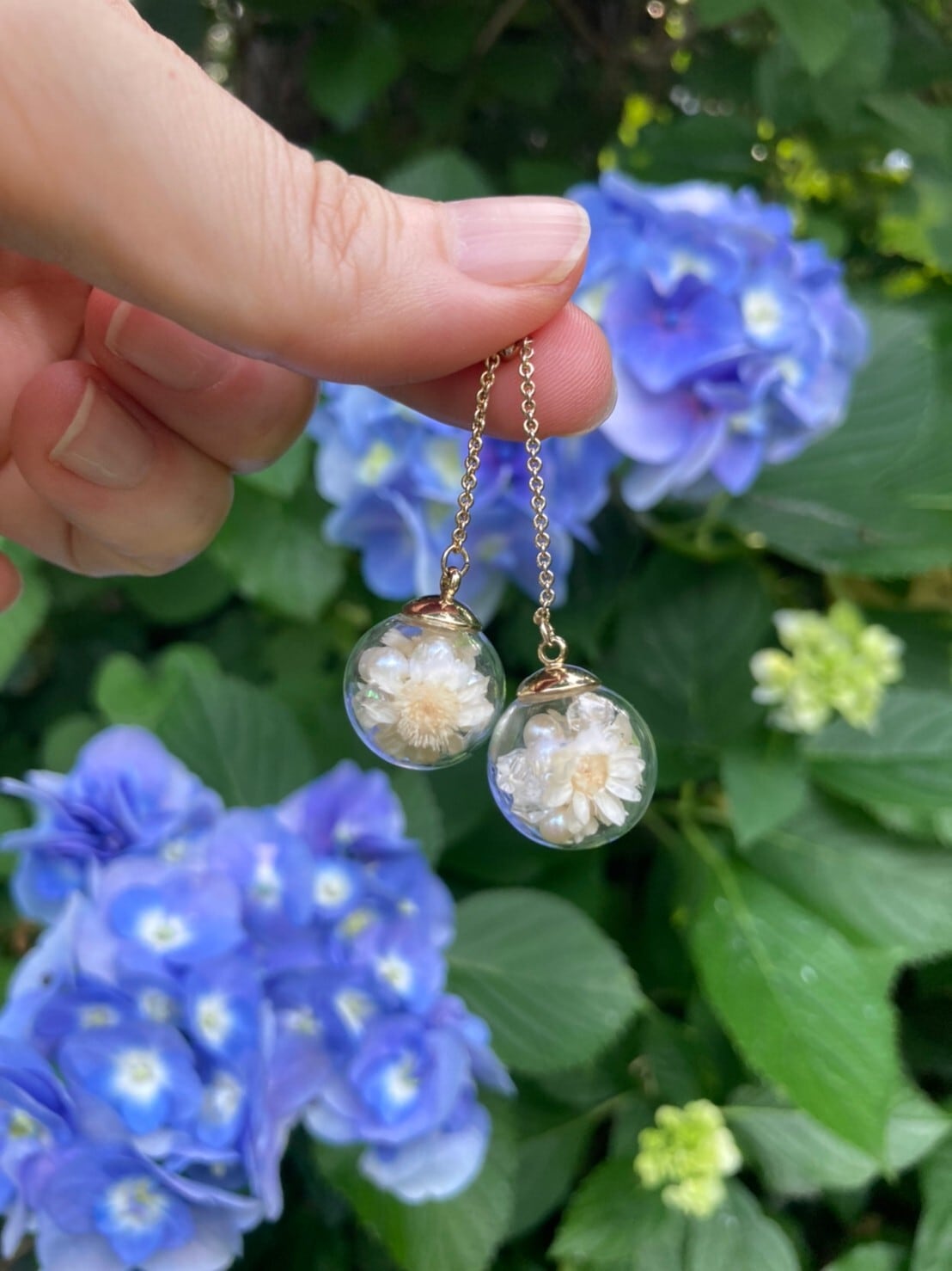 イヤリング・ピアス】お花のガラスドームイヤリング・ピアス | HIROMI