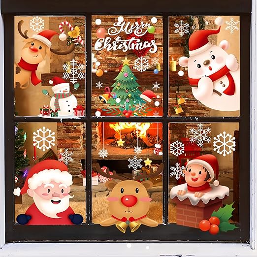 RIKSOIN クリスマス ステッカー 9枚242PCS クリスマス 飾り 静電