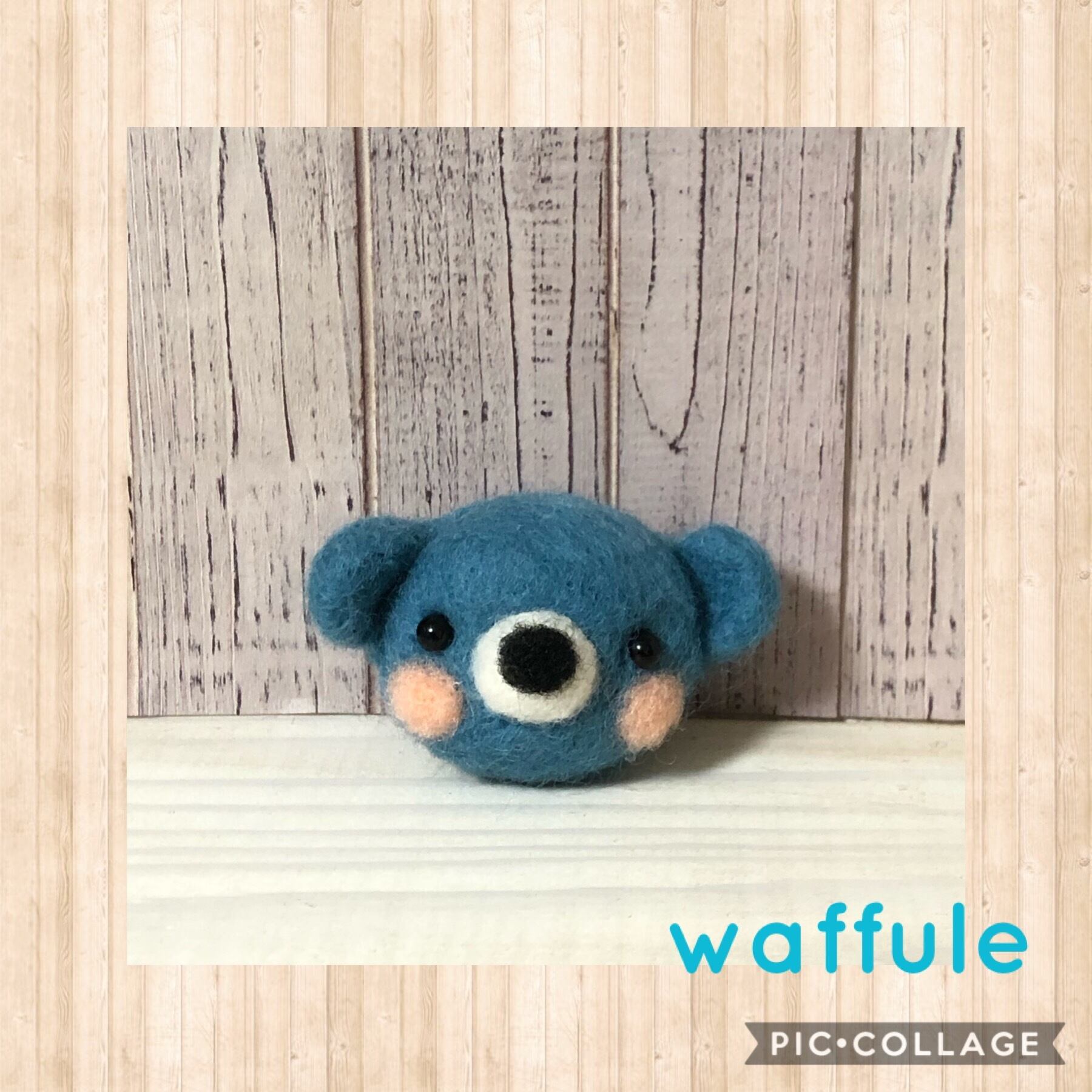 羊毛フェルト クマさんマグネット(ブラウン) | はんどめいど雑貨 waffule