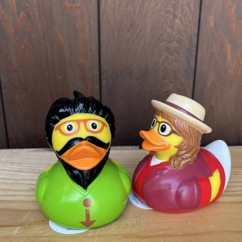 アヒル おしゃれカップル【2個セット】-Hipster Duck- あひるの