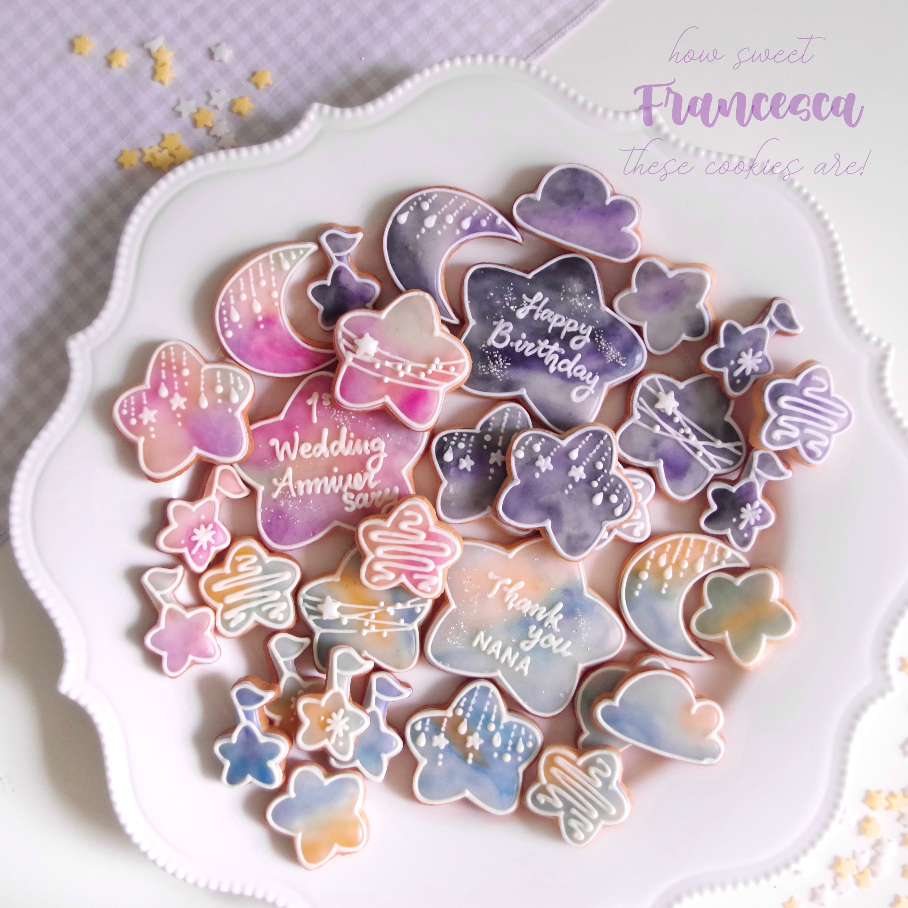 星空のアイシングクッキーギフトセット | Francesca von Sweets