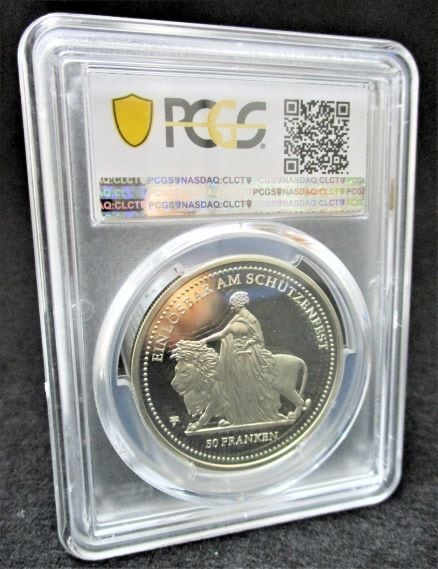 ウナとライオン 2002年 スイス射撃祭 50フラン銀貨 PCGS PR68DCAM
