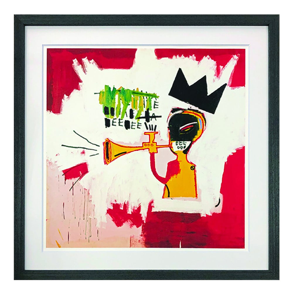 額縁付き] ジャン＝ミシェル・バスキア「Trumpet, 1984」アート