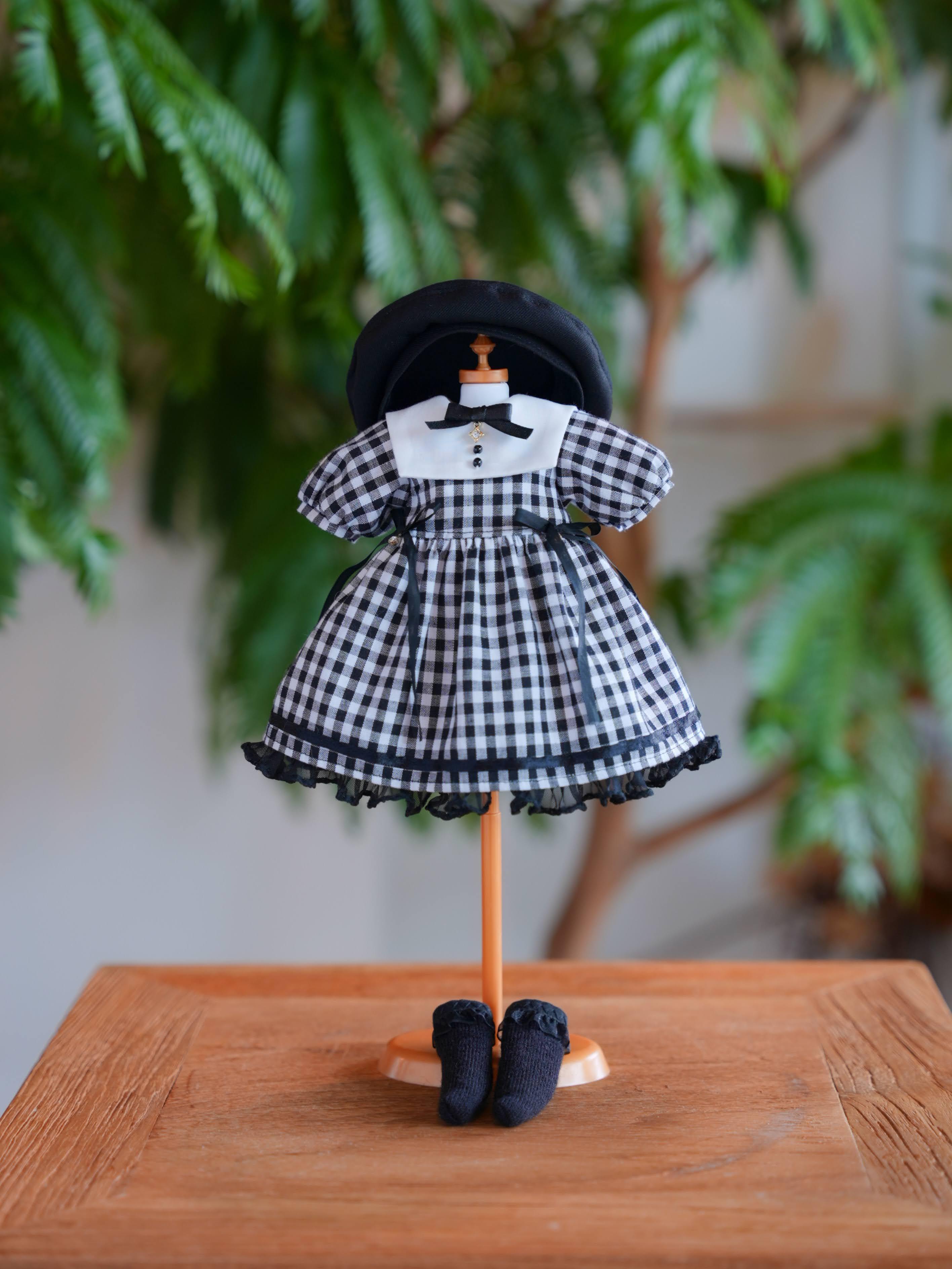 1/6サイズ TinyFox / BabyKUMAKO【ギンガムチェックワンピセット 型紙