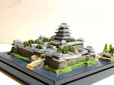 079☆完成品 今治城 ケース付き 藤堂高虎の城 愛媛の城 お城 模型
