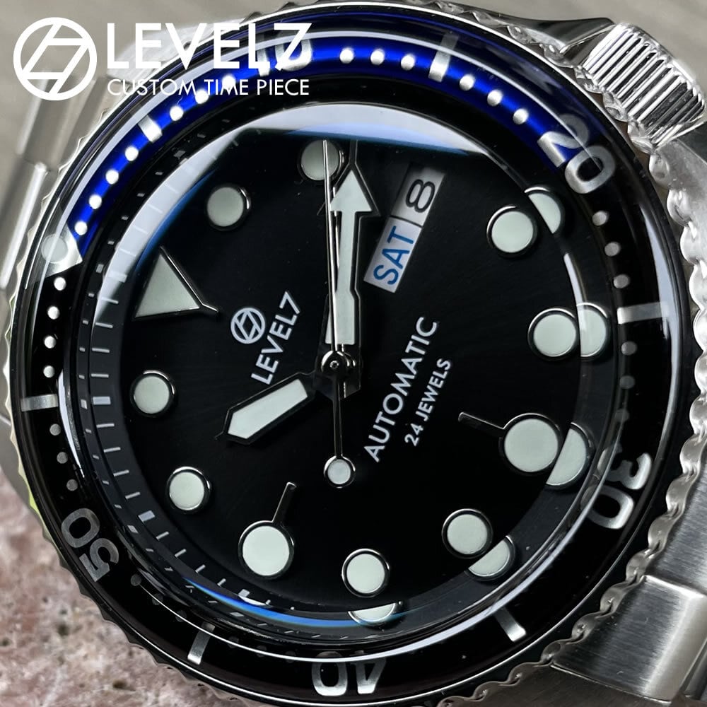 LV75BKAB1733S 3Dエポキシ樹脂ベゼル ブラック×ブルー ブラック