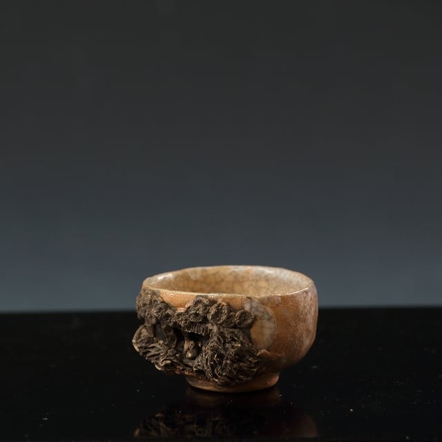 時代物 屋島焼 ( YASHIMA Ware/ Kagawa, 明治初期(1860年代)頃) 高浮彫