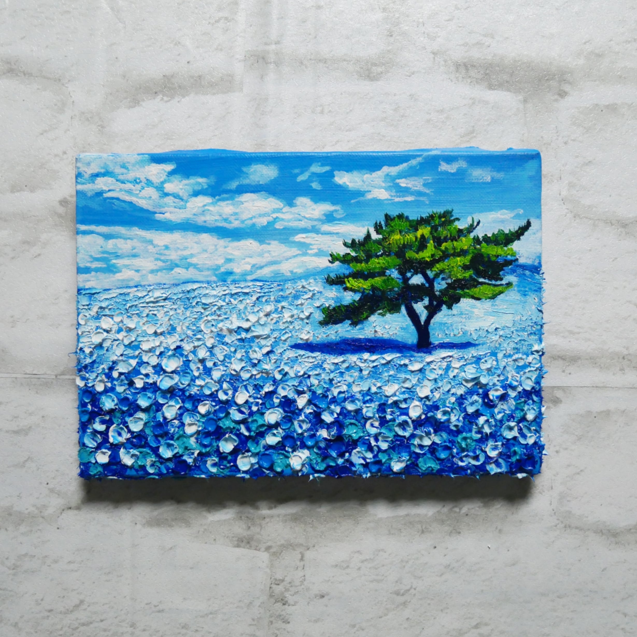 油絵 油彩 油彩画 絵 絵画【ネモフィラの丘】SM号 | HIROSHI1990