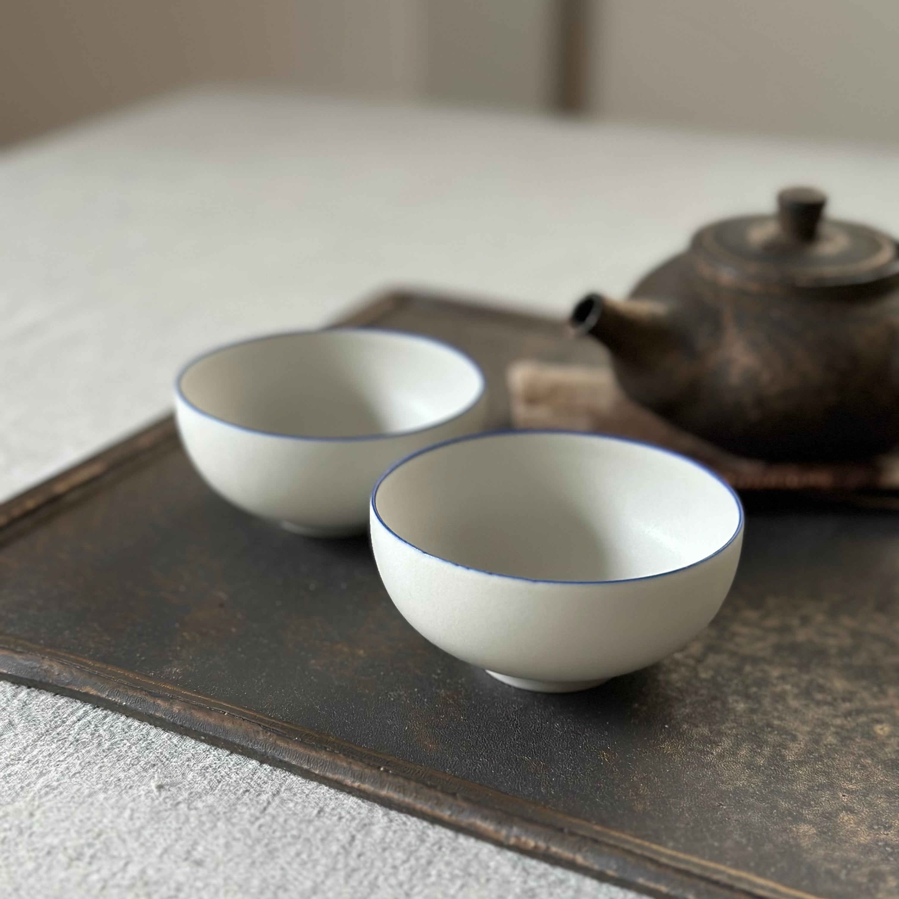 水野幸一 古白磁染付 煎茶碗 | gallery 一白