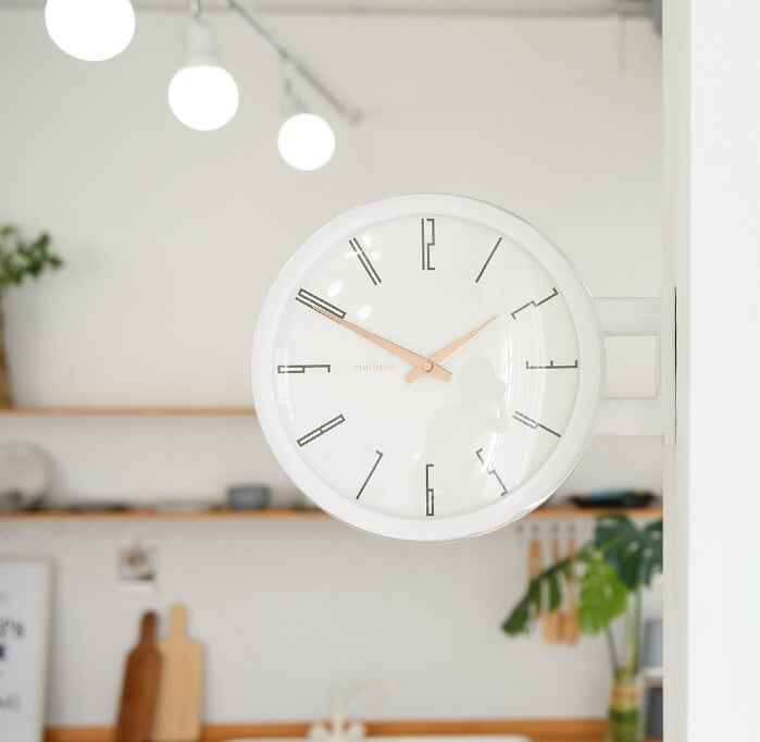電波両面時計電波両面時計 Morden Double Clock A7(WH) おしゃれ