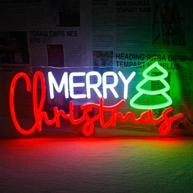 特大 LEDライト ネオンサイン 看板 メリークリスマス Merry Christmas