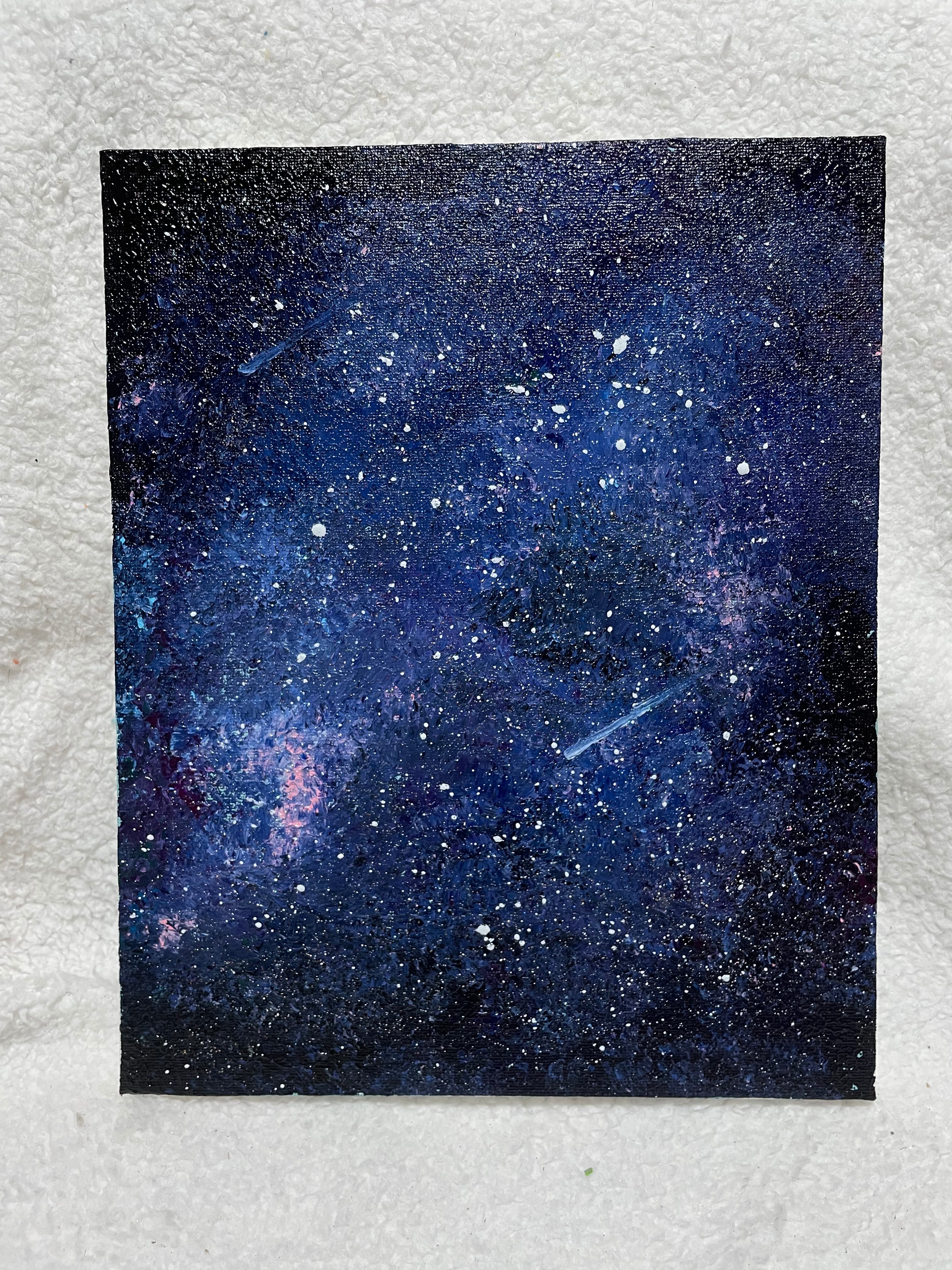 A-71/23】アクリル画 原画 絵画 現代アート キャンバス 真作 夜空 宇宙