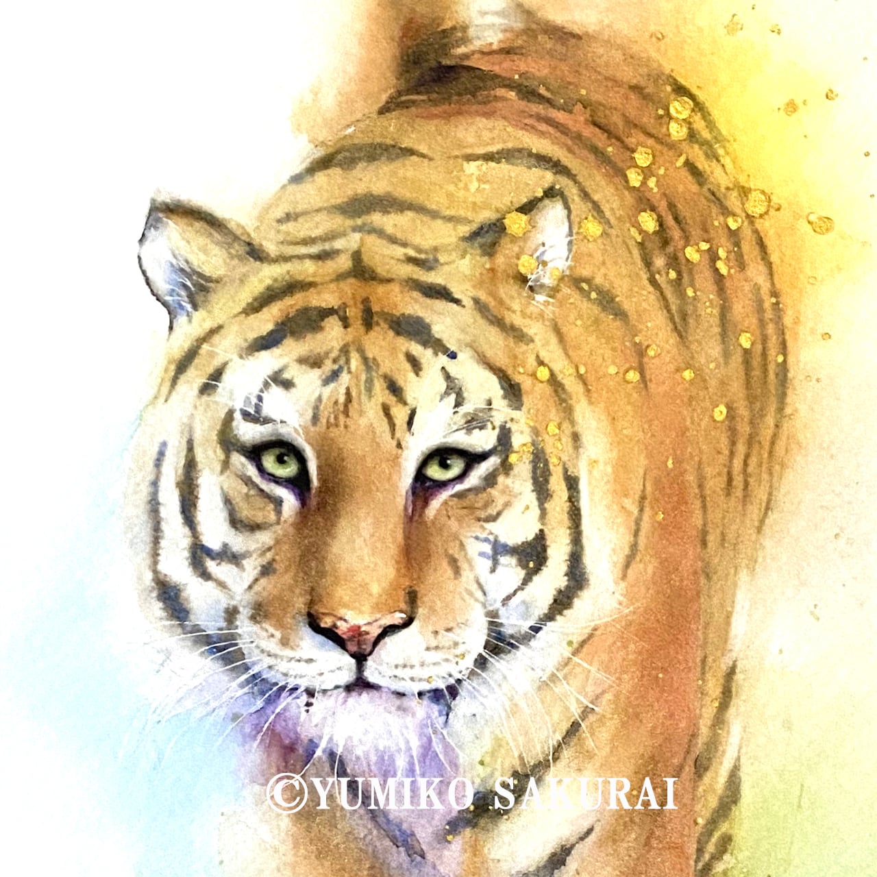 虎の絵 「虎」 複製画 干支の絵 インチサイズ | 幸せの水彩画