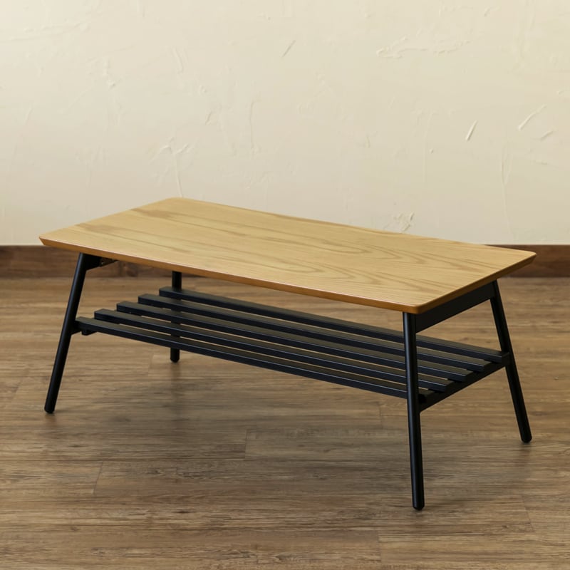 棚付き折れ脚テーブル Luster 80 | interior ソファ・ベッド・テーブル