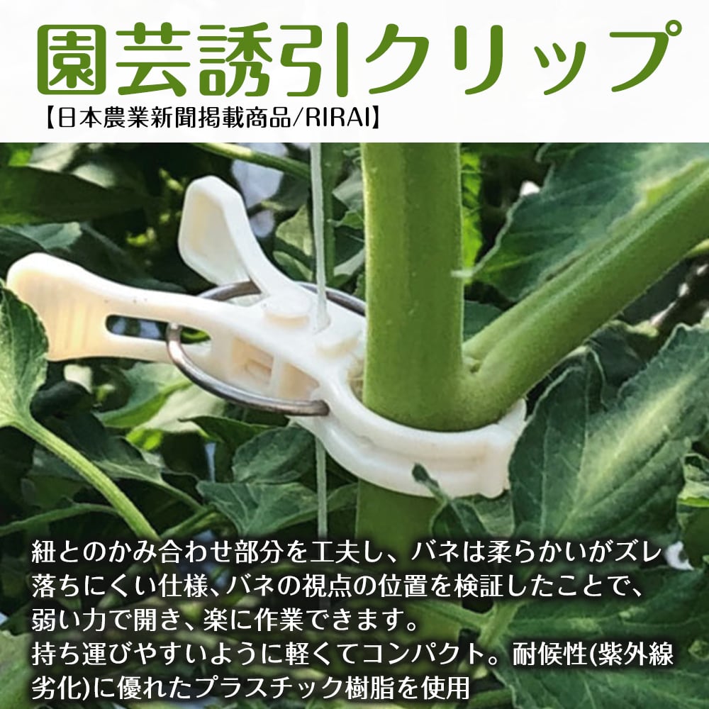 誘引クリップ 結【 送料無料/20個入/RIRAI 】 園芸クリップ