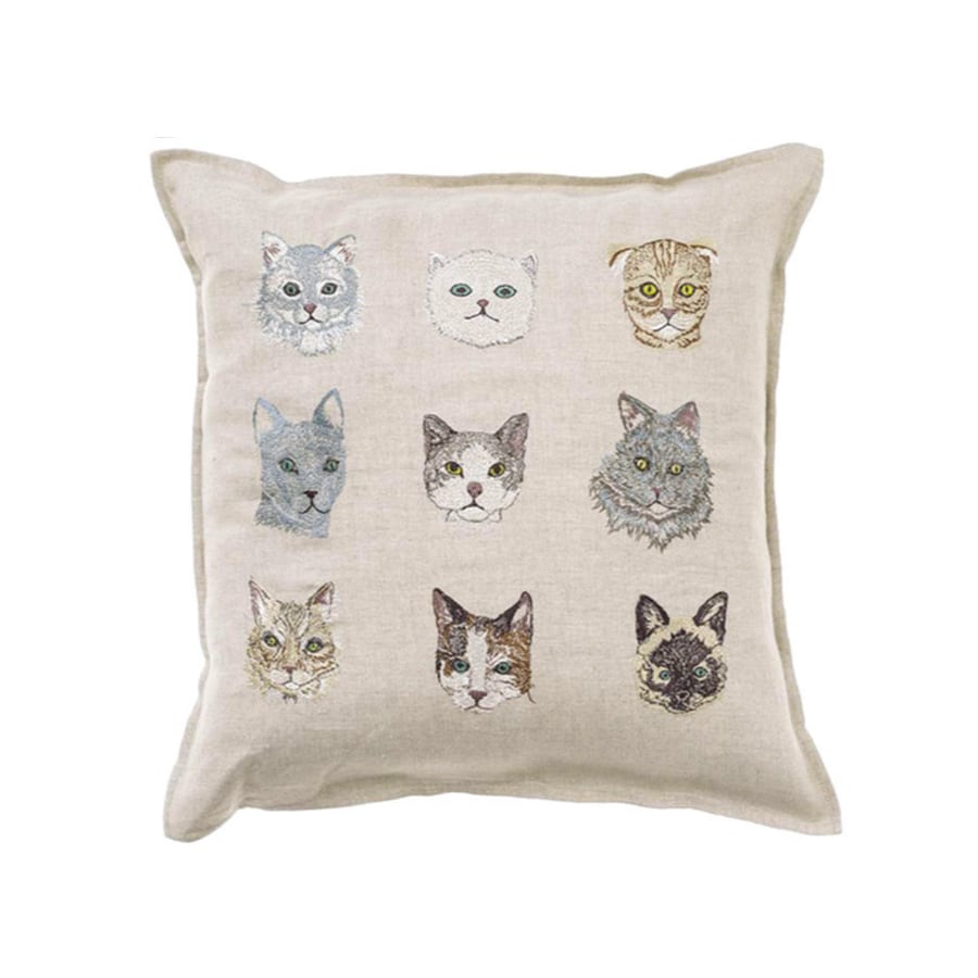 CORAL&TUSK [Cats Pillow] 猫9匹 クッションカバー 40x40cm(コーラル