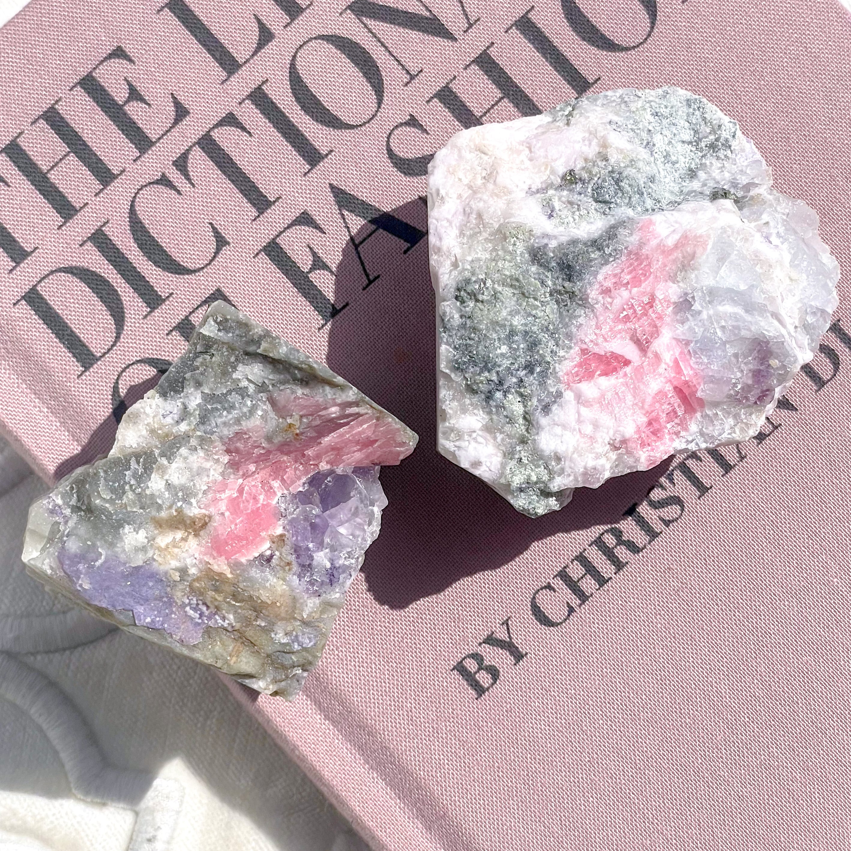 Rhodochrosite & Fluorite & Pyrite (共生原石2) ✧ ロードクロサイト