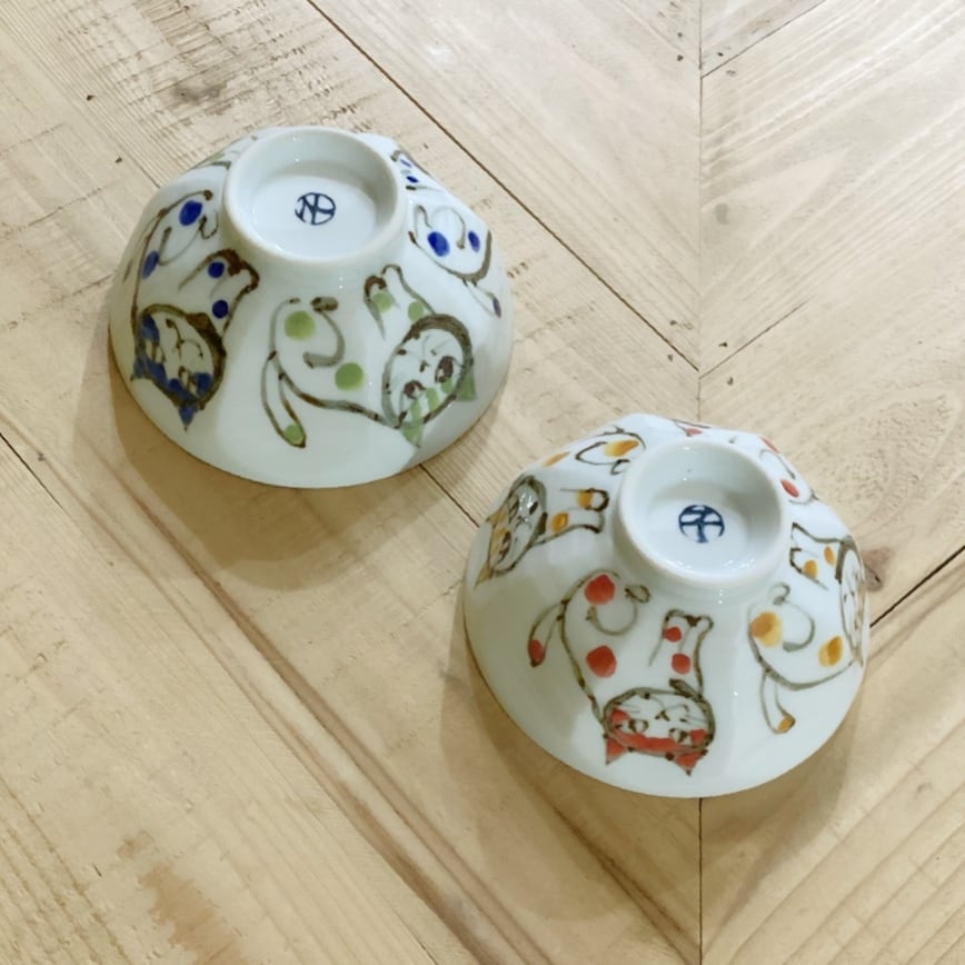 水玉猫 ご飯茶碗 | 24to3［西富陶磁器オンラインストア 有田焼・波佐見焼］