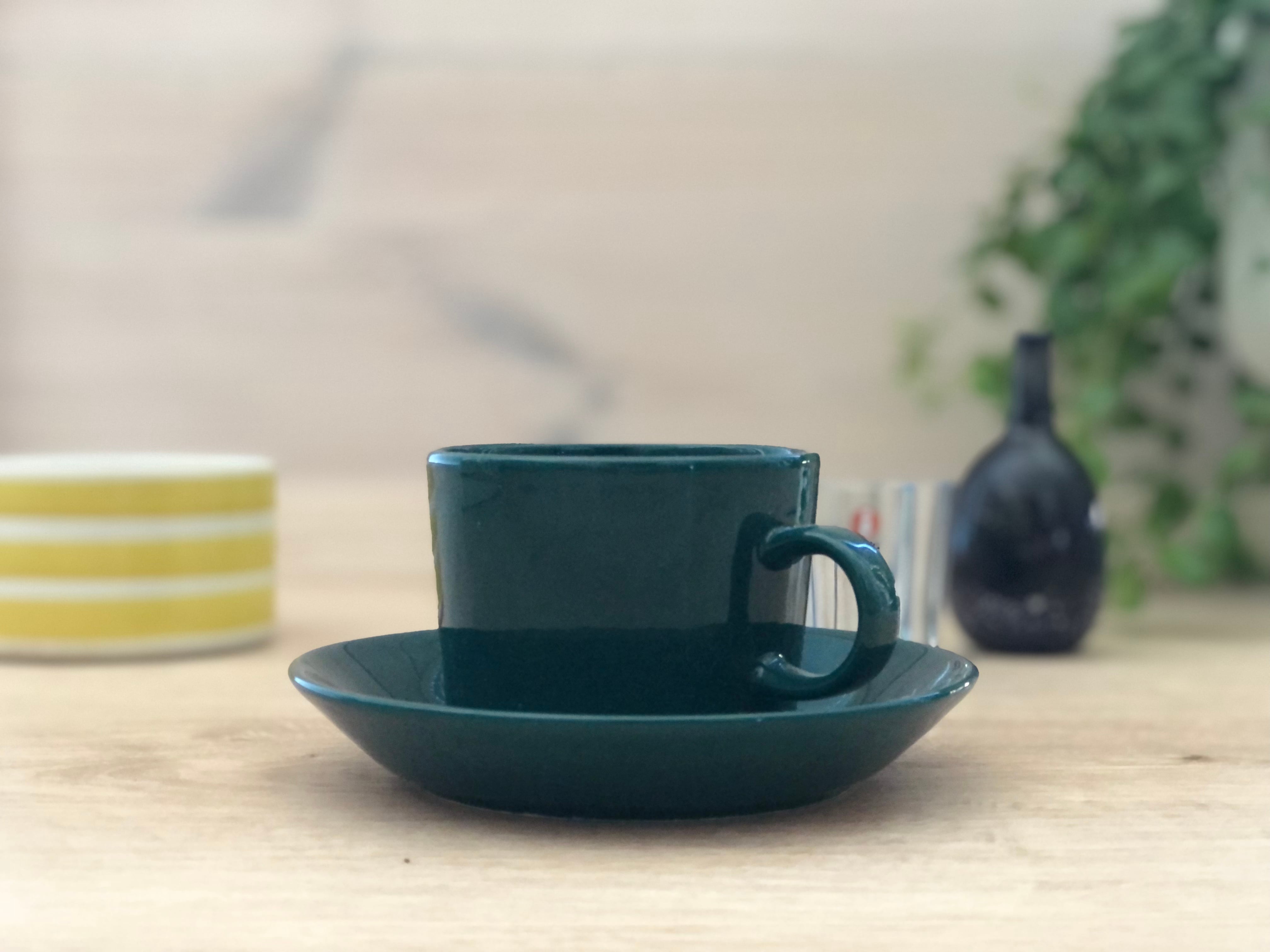 arabia TEEMA vintage C&S Dark green | ティーマ カップ＆ソーサー
