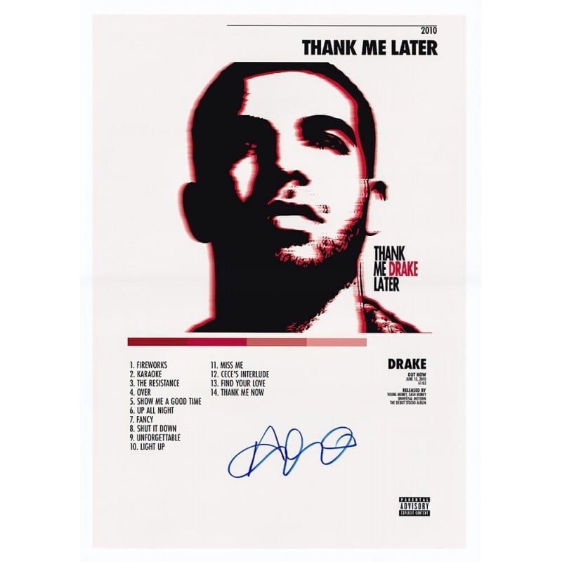 THANK ME LATER(ドレイク) 【直筆サイン入りミニポスター】 | searchlight