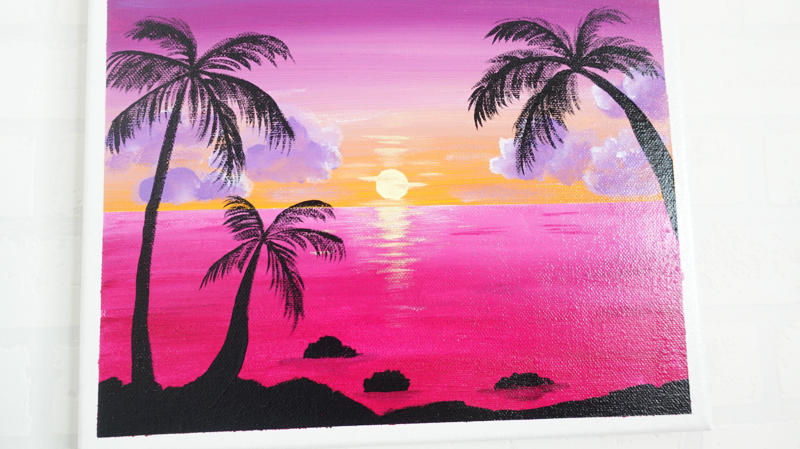 ハワイの夕日【アクリル画】原画・イラスト 30×30センチ | Chopin Design