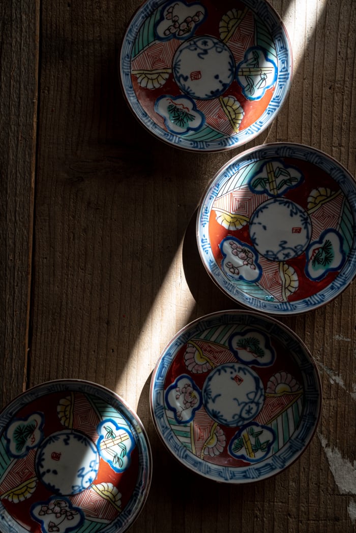 古伊万里 色絵小皿（4客セット）-133 | 絢美堂