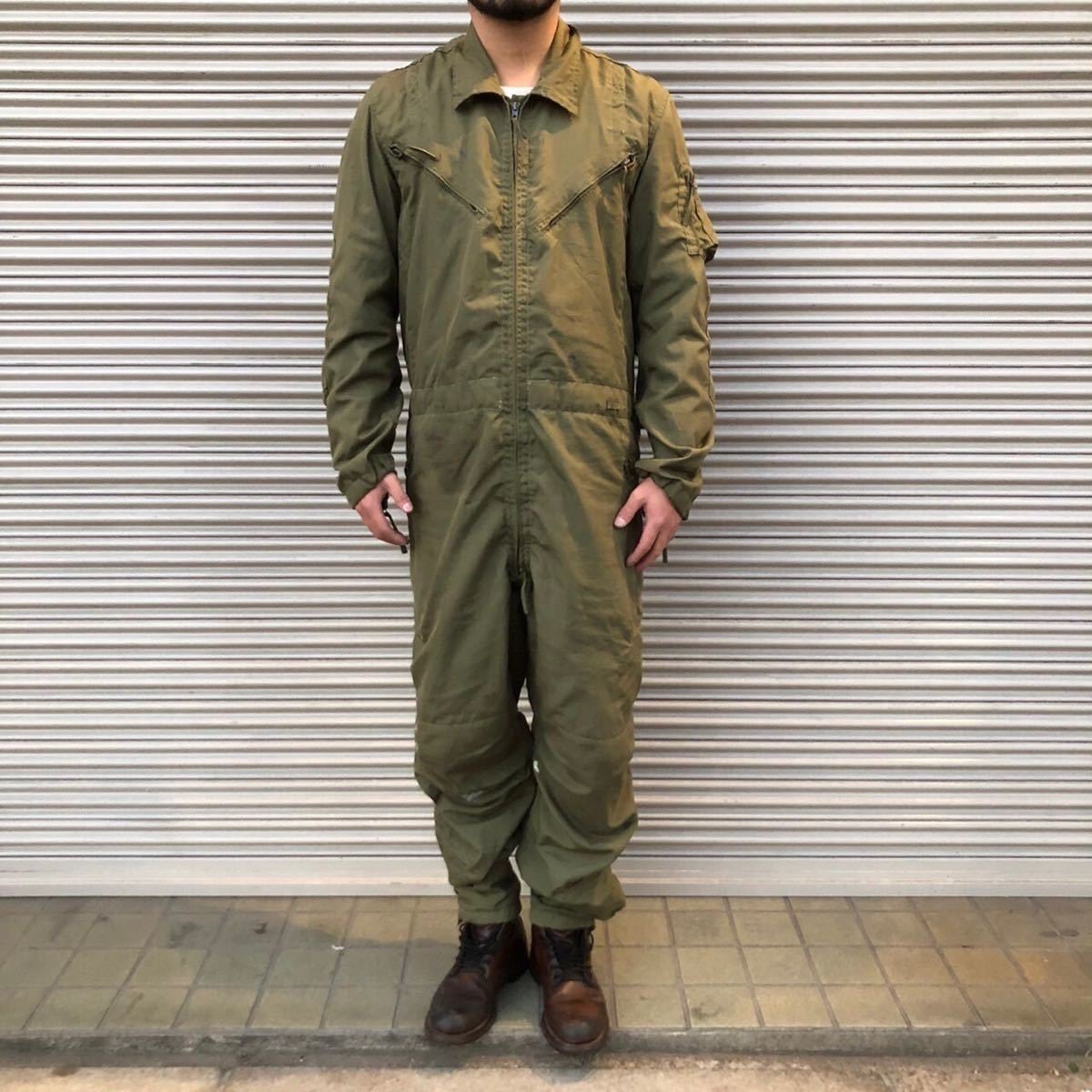 90s 米軍実物 タンカース フライト スーツ カバーオール ミリタリー