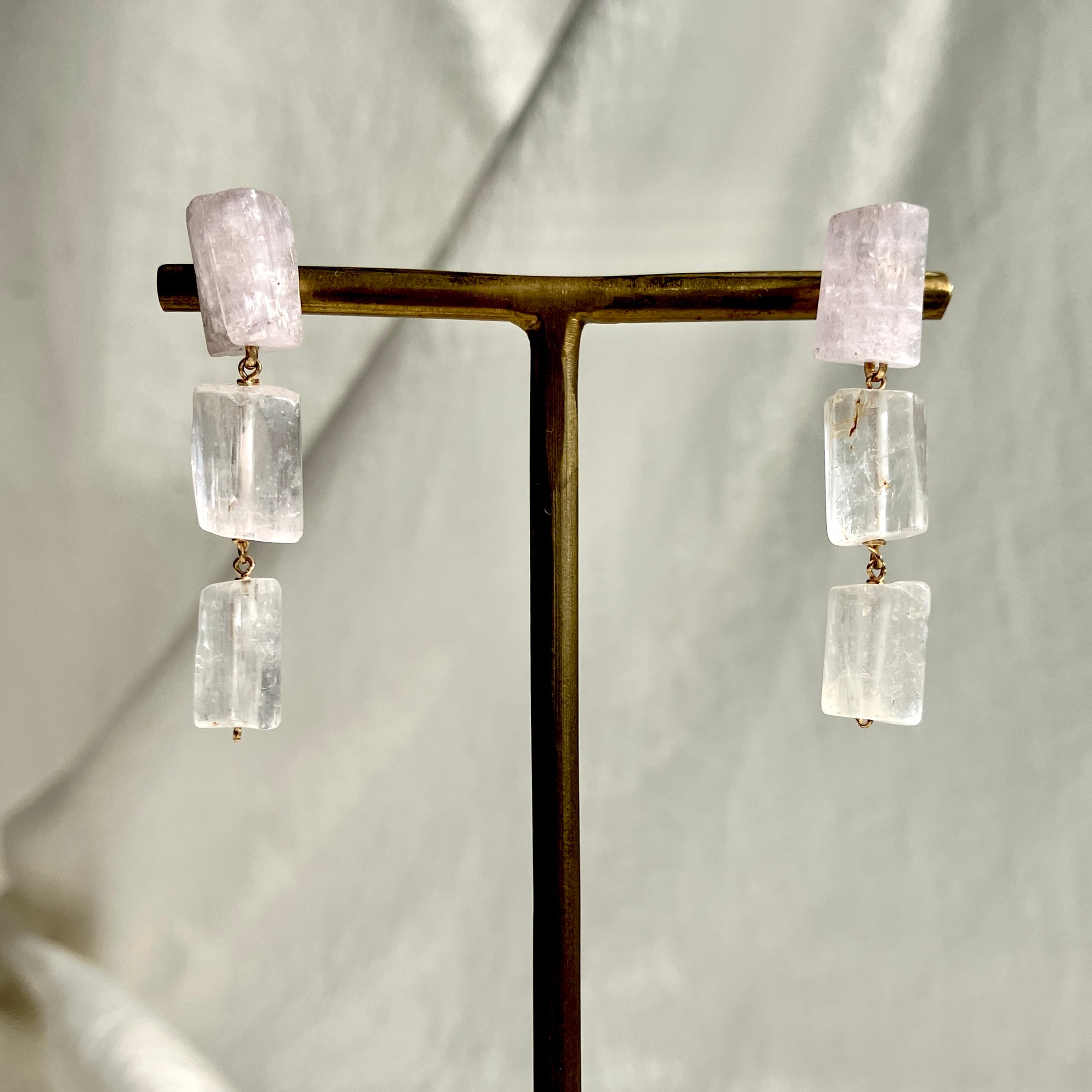 Angel Pink クンツァイト K14gfスタッドピアス 1点もの | simon