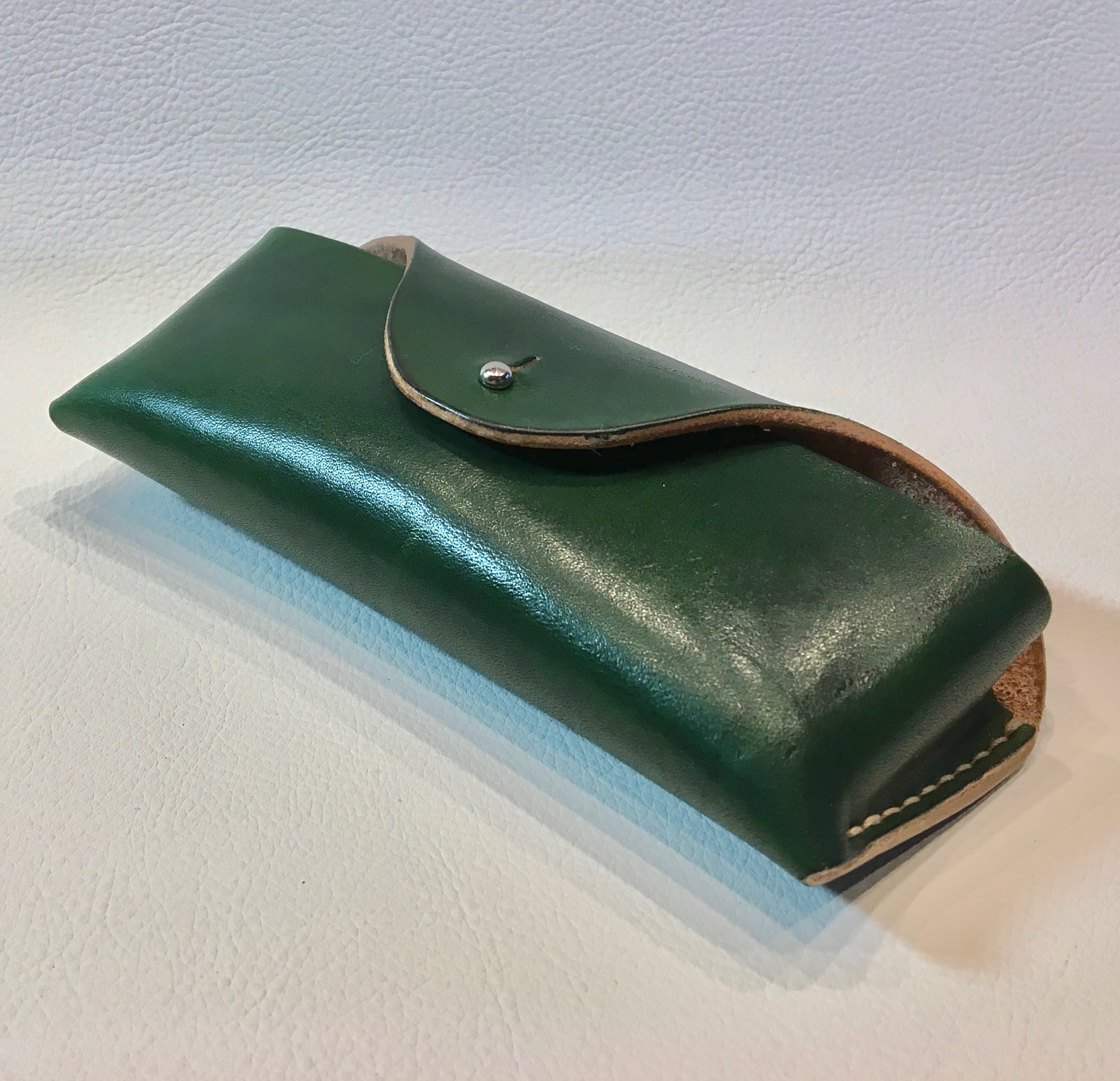 本革製メガネ・ケース（緑革）gc016 | wizardleather